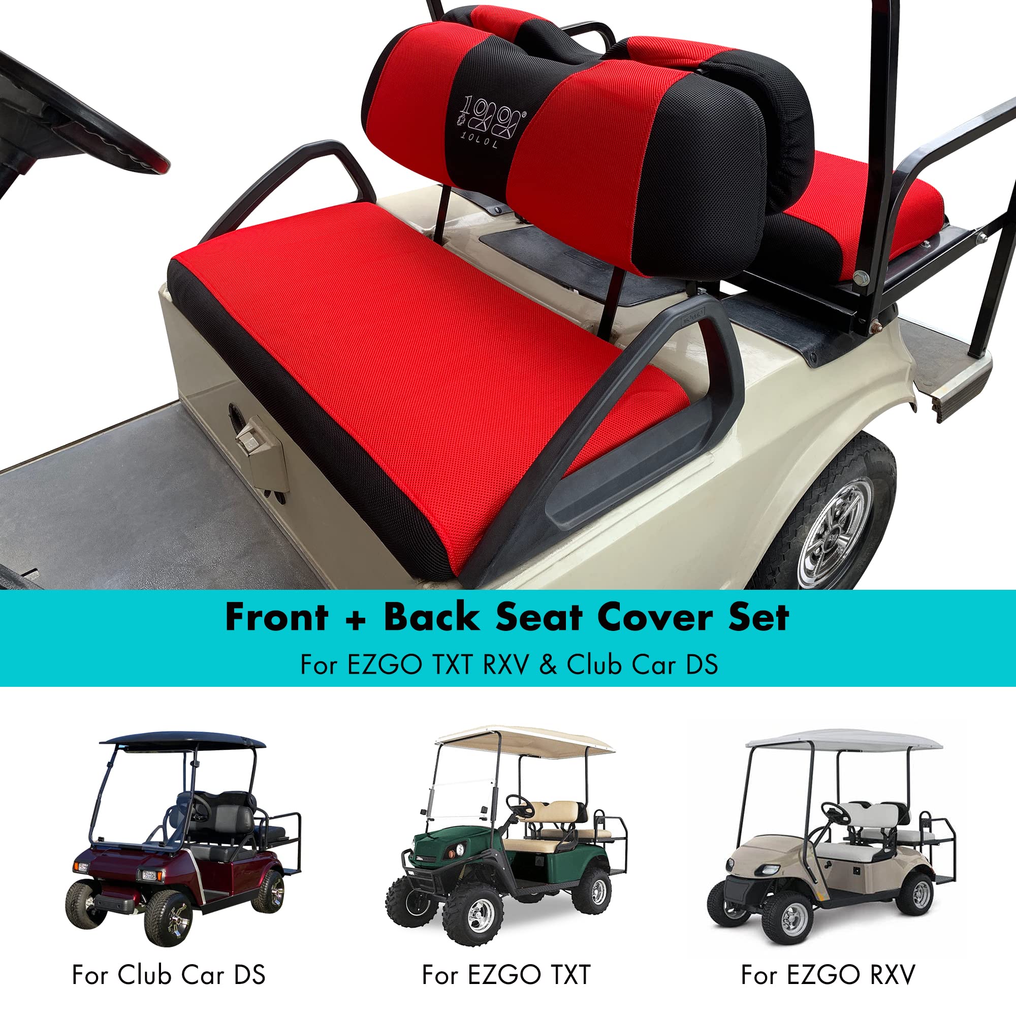 Amazon.com: 10L0L Golf Cart Front and Rear Seat Cover Set for EZGO