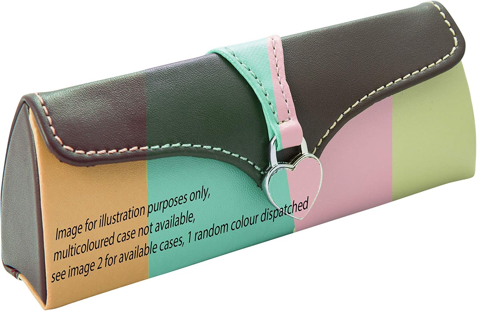 1 RANDOM COLOUR FROM 4 AVAILABLE - Ladies Clutch Bag Glasses Case Hearts Magnetic Clasp