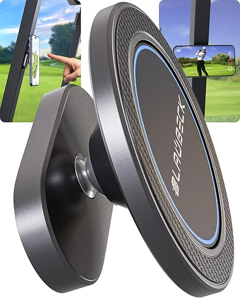 Alloy Magnetic Golf Cart Phone Holder for iPhone MagSafe & Android Compatible with Club Car, Icon, Yamaha, EZGO Golf Cart Accessories