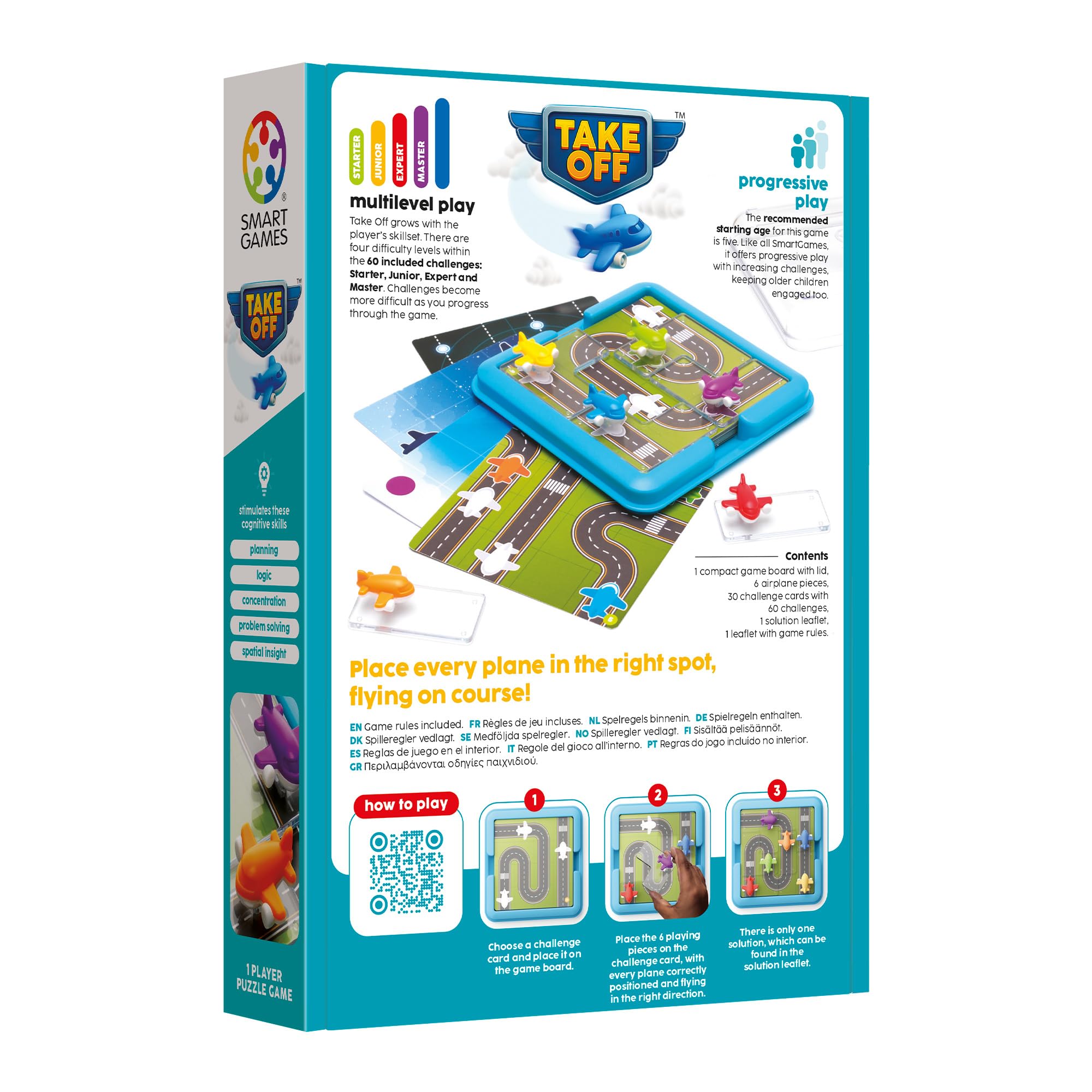 SmartGames - Take Off, 1 joueur de puzzle avec 60 défis, à partir de 5 ans