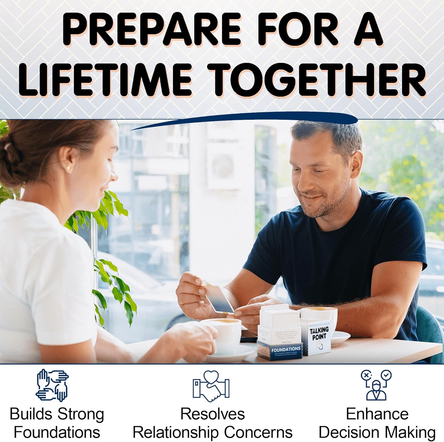 200 Foundational Conversation Starter Cards for Couples - Fun Relationship Card Game for Couples to Build Love and Marriage on a Solid Foundation - Perfect Wedding, or Engagement Gift