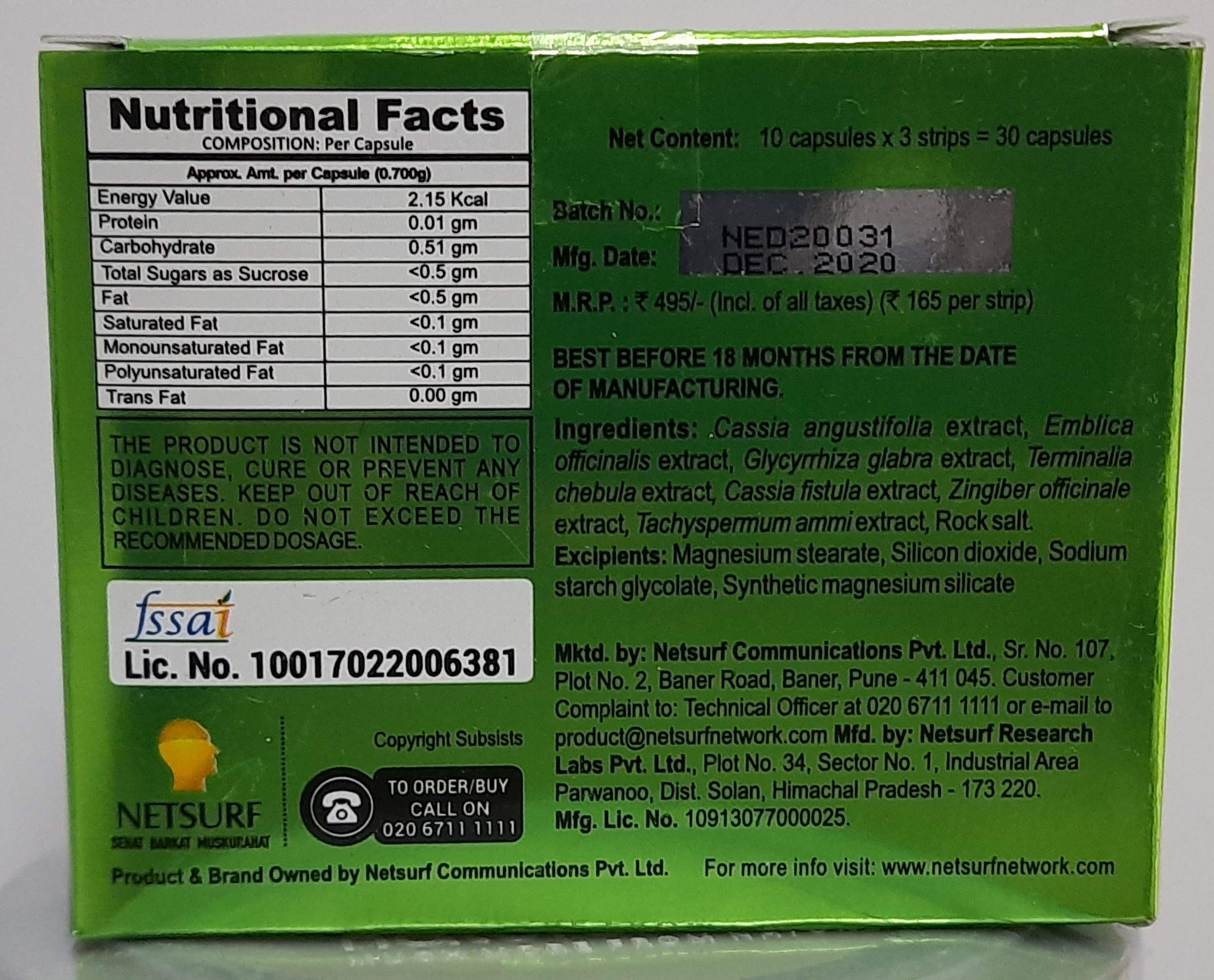 Buy Netsurf Naturamore Easy Detox , 30 Tablets, Ayurvedic Medicine, For