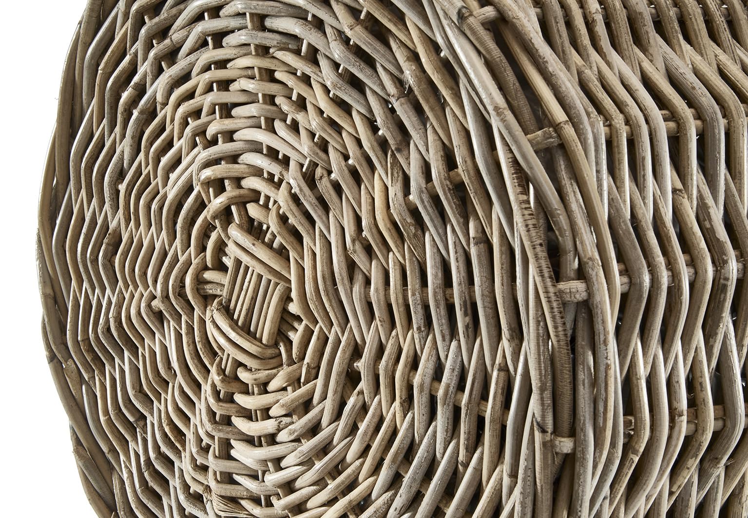 Kobolo Pflanzkorb rund geflochtener Rattan Übertopf mit Folie 40 cm Grau
