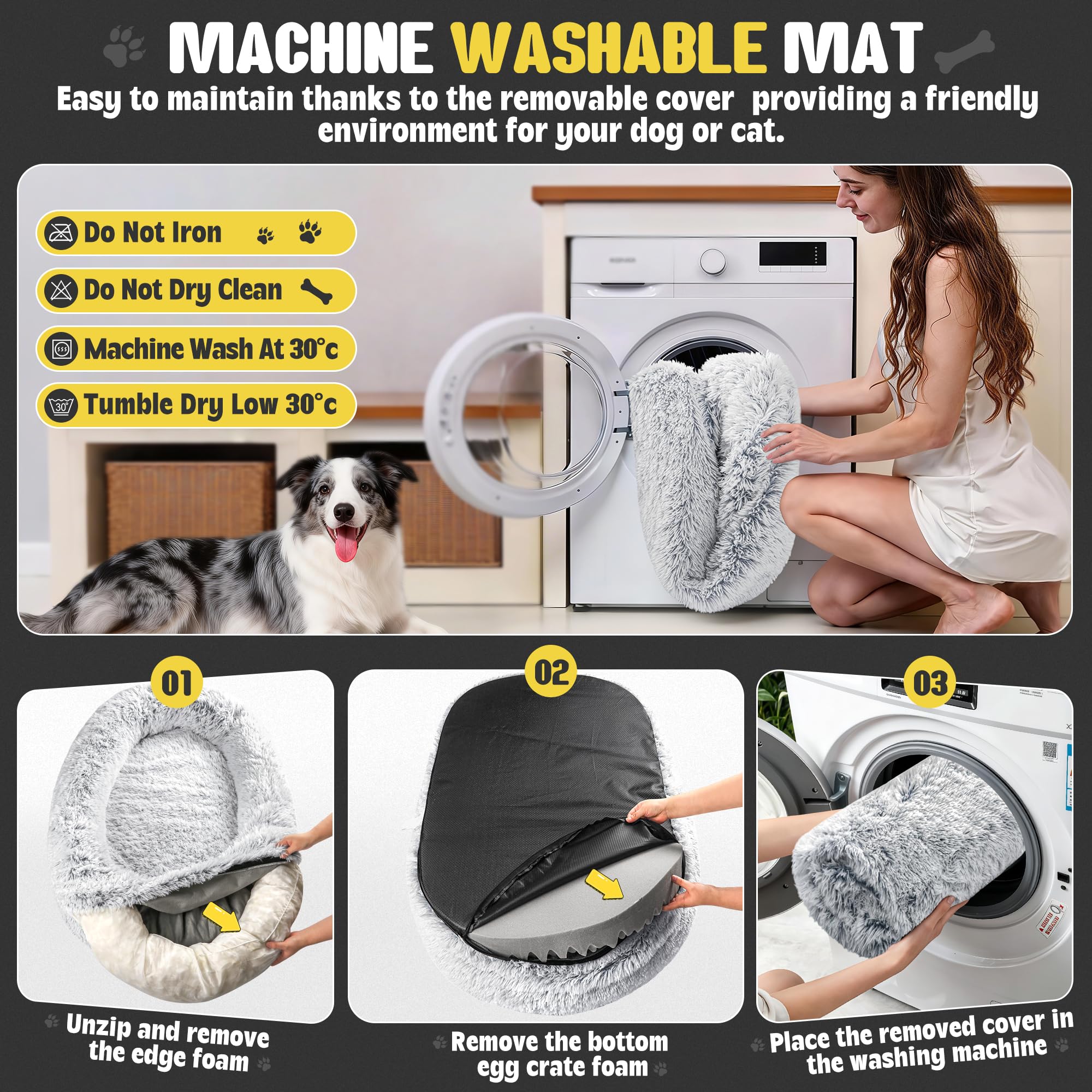 Perro Grande Coche Asiento, Suave Cuscino Coche Perros, Enorme Cama Acolchada Para Perro, Alfombrilla Extraíble Impermeable y Lavable, Suave y Antideslizante Asiento Trasero y Maletero, Gris Claro