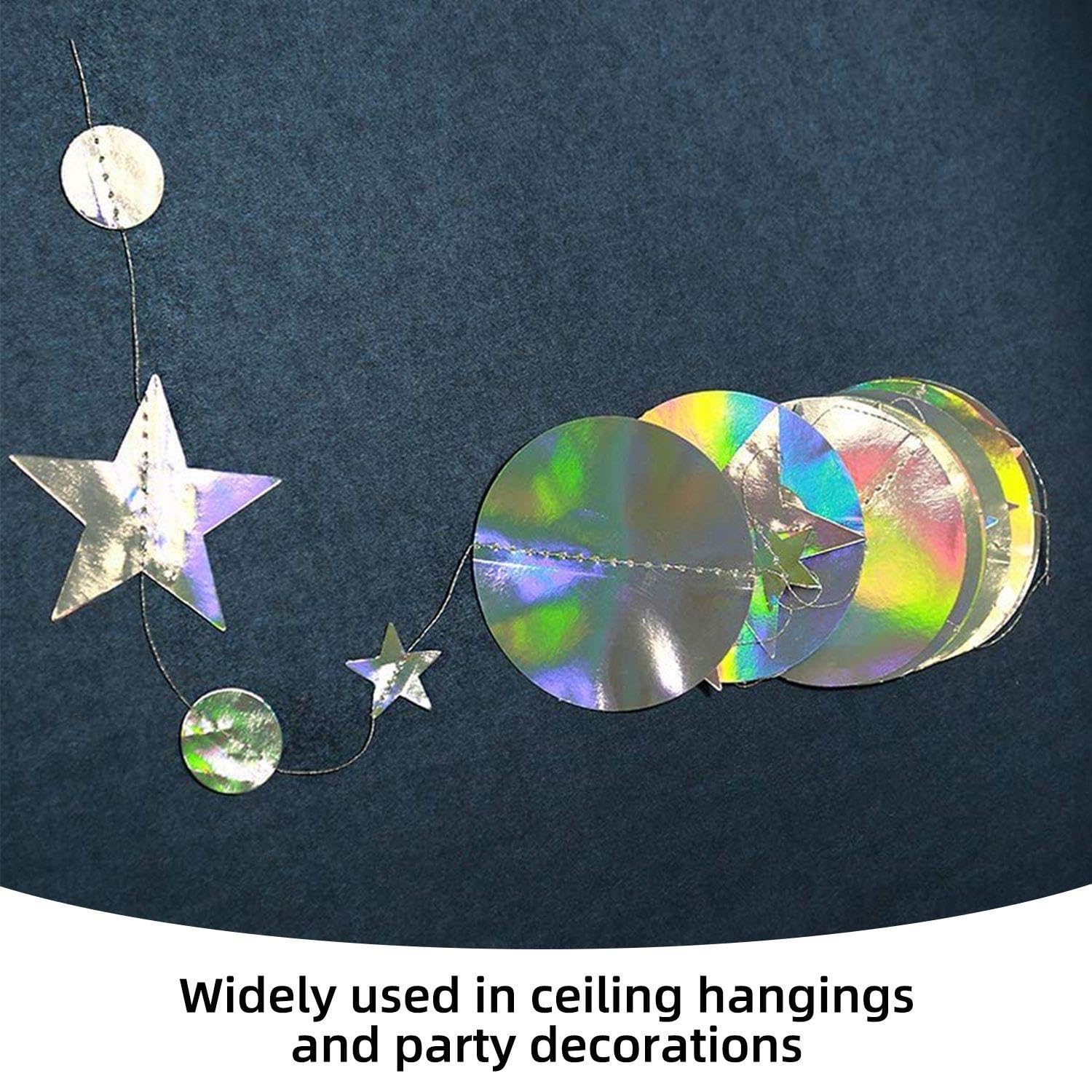 EOWVISN 4 Pieces Of Round And Star Hanging Decorations, Party Scene Decoration, Creative Wall Decoration, Party Decorations, Party Supplies - Image 3