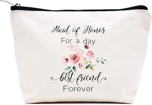 Miniatura 95 de LIBIHUA Bolsa de maquillaje para mujer, bolsa de cosméticos regalos para ella, bolsa de viaje femenina, Beige natural, 283-a mi increíble tía futura