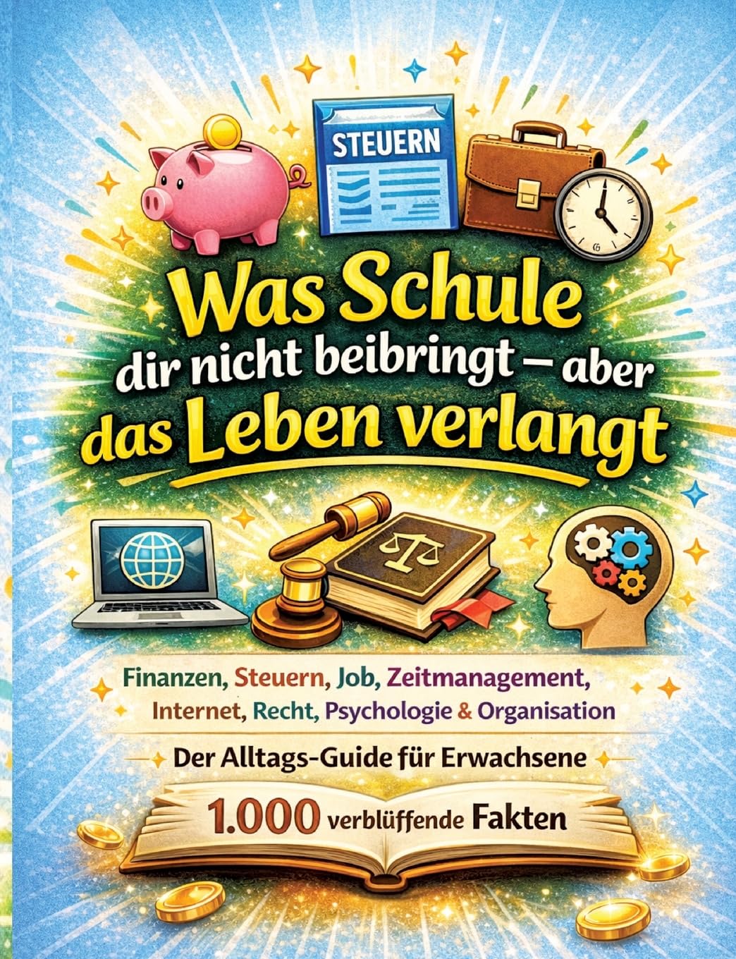 Was Schule dir nicht beibringt - aber das Leben verlangt: Finanzen, Steuern, Job, Zeitmanagement, Internet, Recht, Psychologie & Organisation Der ... für Erwachsene - 1.000 verblüffende Fakten