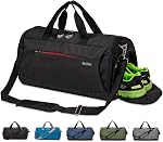 Sports Gym Bag with Shoes Compartment Trolley Sleeve and Wet Pocket Gym Duffel Bag Overnight Bag-Upgraded