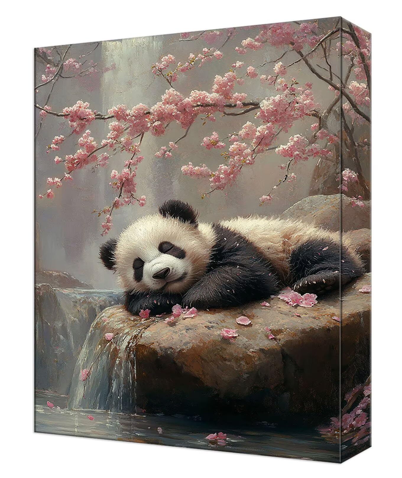 Dipingere con i Numeri Adulti, Fiori di ciliegio Panda Quadri da Dipingere Numerati, Kit Pittura Acrilica DIY Bambini, Hobby Creativi Adulti,Dipinto a Mano Kit Pittura Olio 70x90cm Senza Cornice T-931