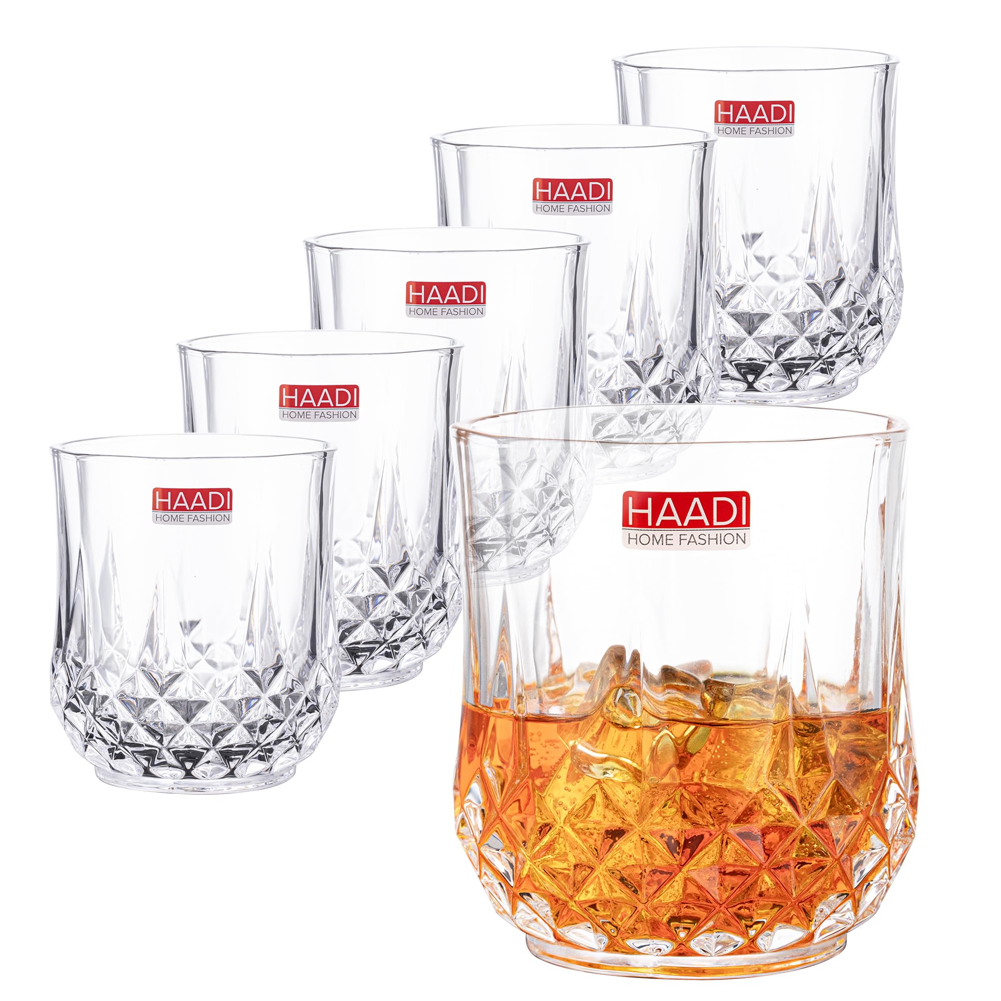 Drinking Glasses Set of 6 Crystal Clear Shot Water Glass Tumbler