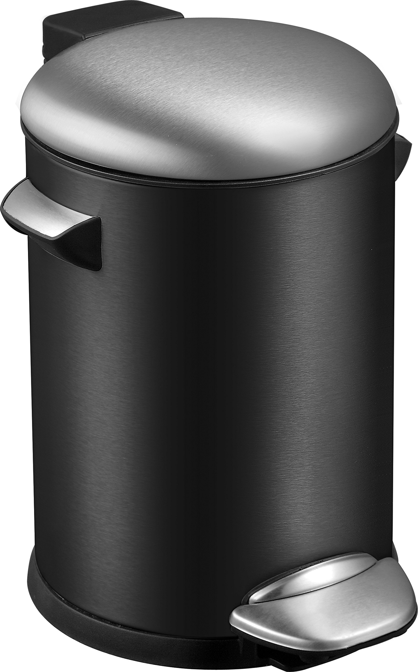 Papelera elegante EKO Belle Deluxe de 3l en metal negro de alta resistencia