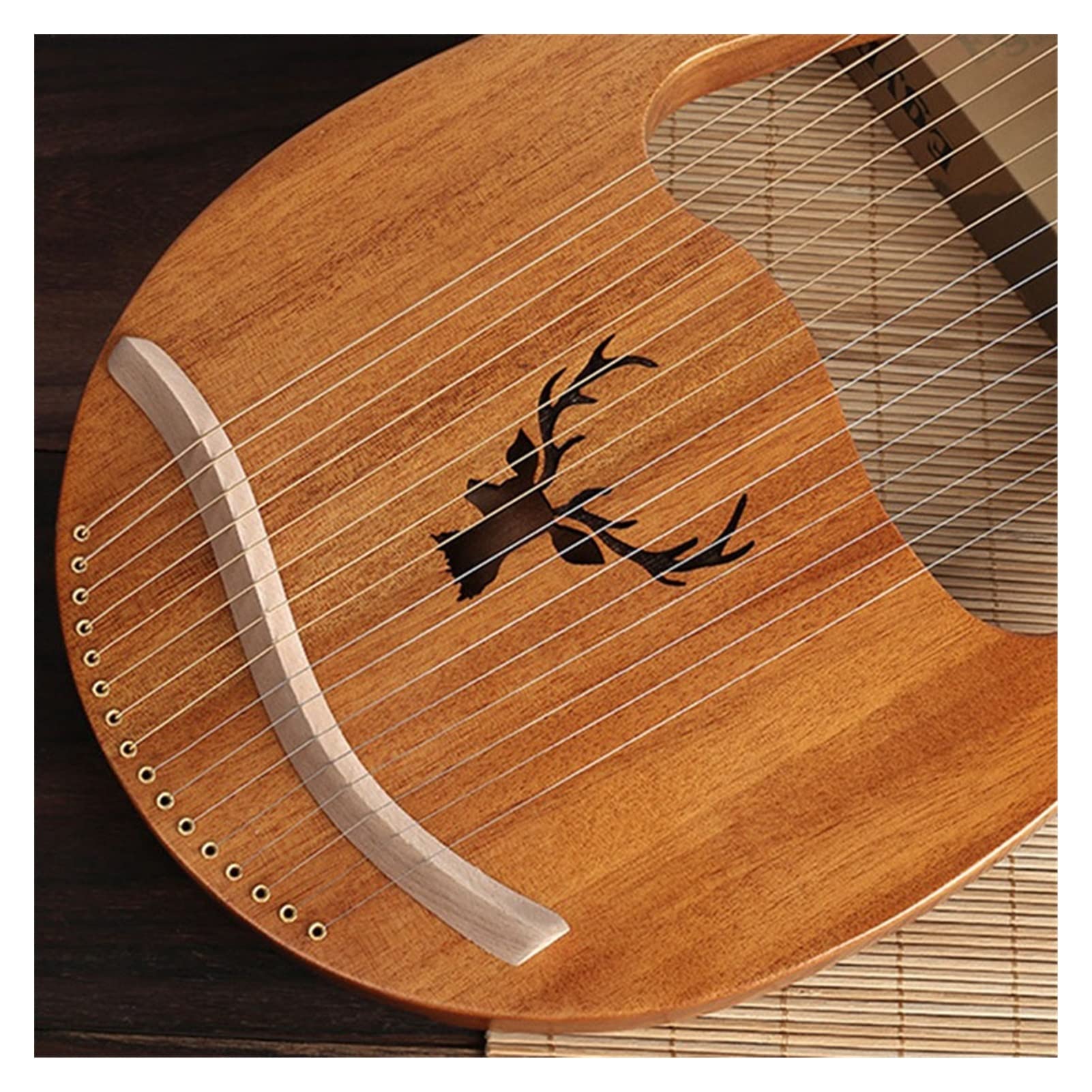 Arpa portatile in legno mogano, 16 corde, 16 toni, strumento musicale lira portatile, regalo per bambini e amici