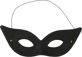 Forum Novelties Masquerade Harlequin Cat Eye Half Mask for Women - Comfortable Halloween Half Eye Masquerade Mask for Girls - One Size Fits All - Black