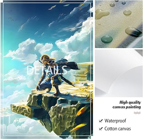 Miniatura 6 de Tngozom Póster de anime The Legend of Zelda Breath of the Wild and Tears of the Kingdom - Póster para videojuegos, impresión en alta definición,