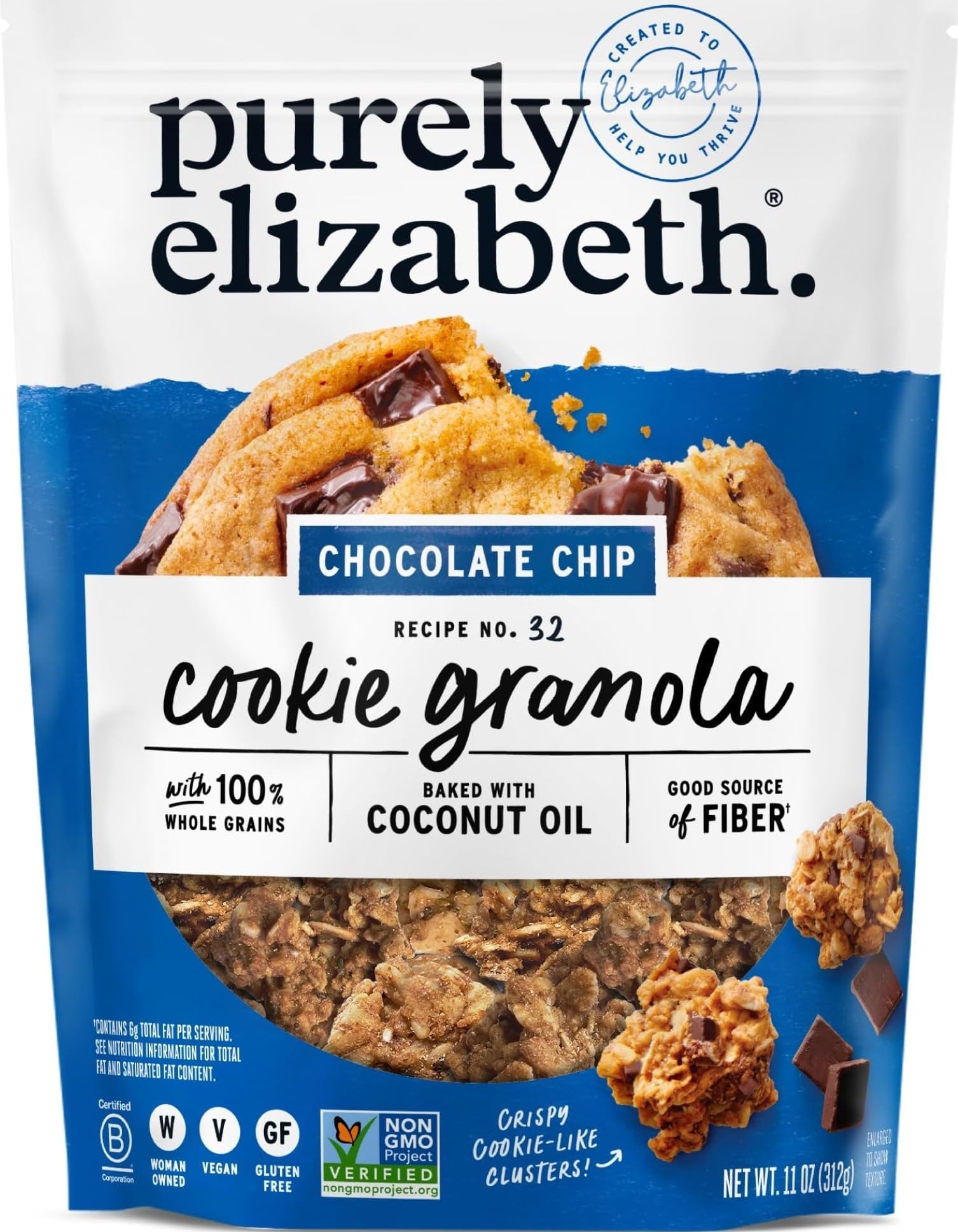 Purely Elizabeth, Cookie Granola Chocolate Chip, 11 Ounce