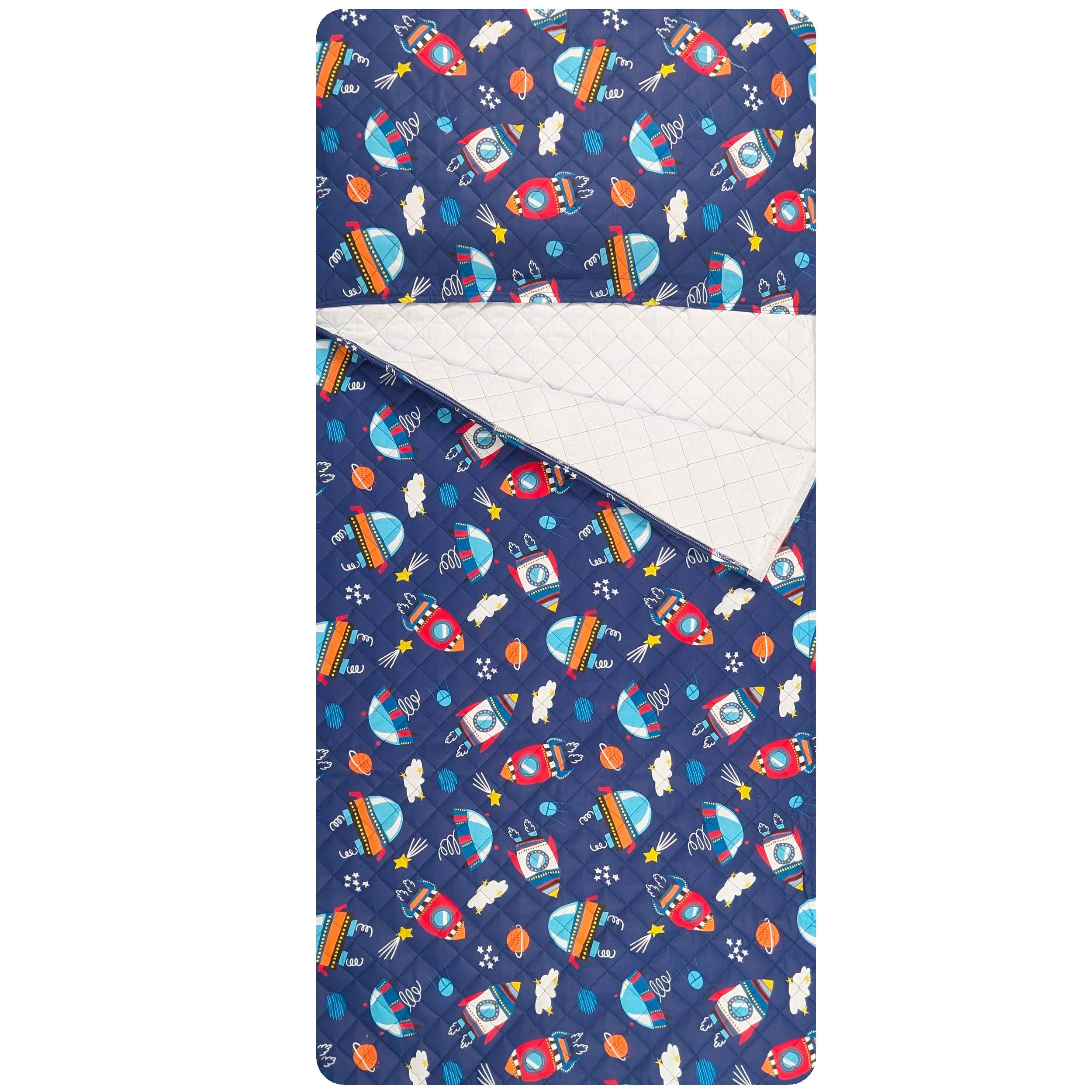 Panini Tessuti Ensemble de puériculture, Sac de Couchage et Pochette pour bébés de 2 à 6 Ans - Tissu matelassé 100% Coton - Made in Italy (StarshipEnsemble de puériculture)