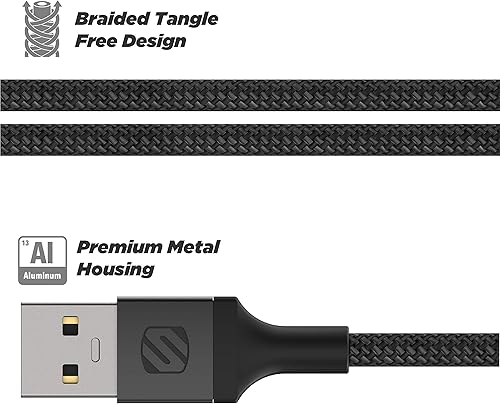 Miniatura 2 de Scosche CAUXB4-SP Cable de audio trenzado AUX a USB-C, 4 pies, gris espacial