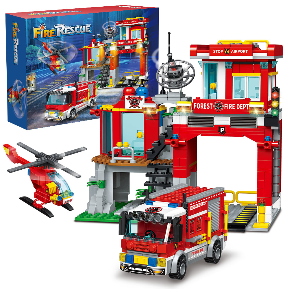 Amazon.com: MindBox City Fire Rescue Building Set with Fire