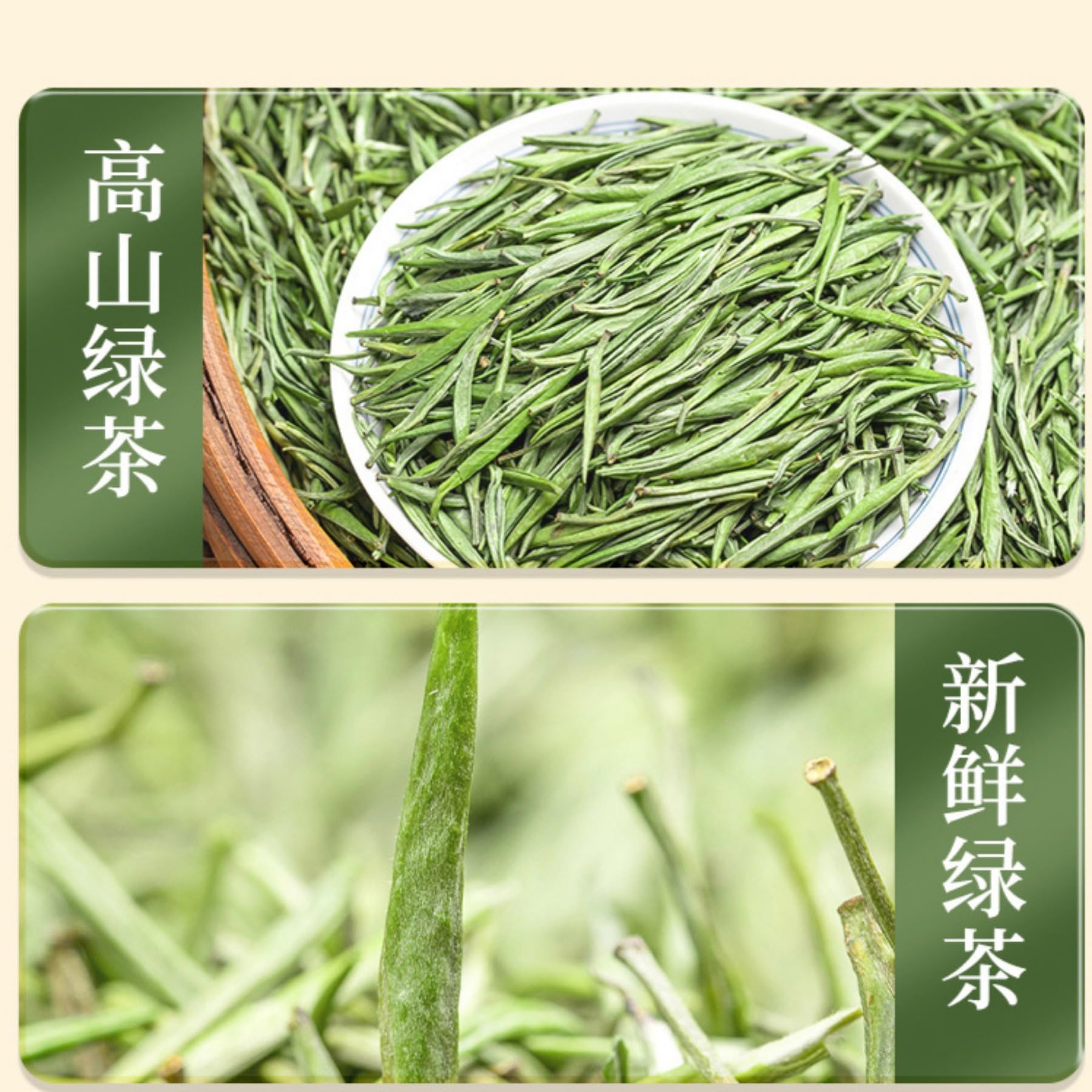 Tè Verde A Foglia Sciolta Premium "Queshe" 250g / 8,82oz Tè Di Alta Montagna, Tè Cinese, Raccolto in Pre-Chingming