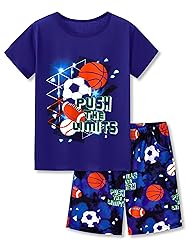 Tebbis 2-Piece Cozy Pajamas For Little/Big Boys Gamer Yellow Short Sleeves Cool PJs Set Kid Size 6-18