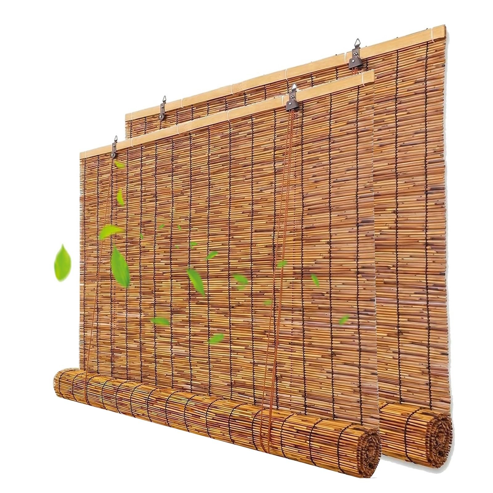 CMJYMX Reed Blinds External 50 60 70 80 90 100 120 150cm Bamboo Roller Shades For Windows/Doorways,Interior/Exterior, Roman Shades - Breathable - Easy To Install(50x100CM/20x39IN(WxH))
