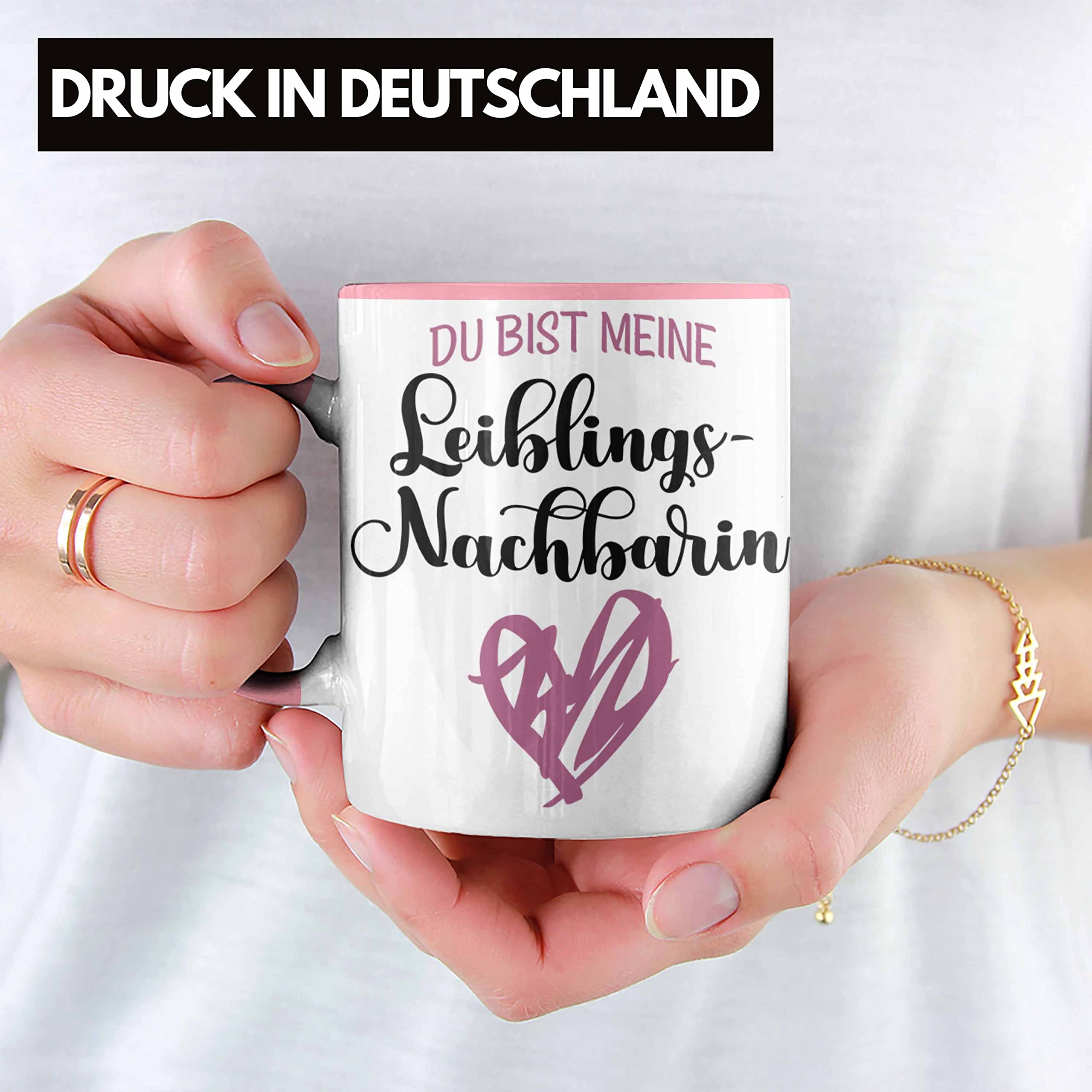 Tasse ‚Beste Nachbarin Der Welt‘ – Lustiges Abschiedsgeschenk, Spülmaschinenfest, Beidseitig Bedruckt