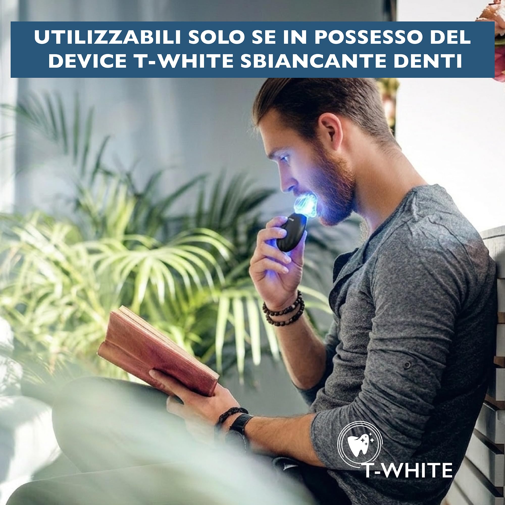 T-White - Ricarica Sbiancante Denti Professionale - 3 Gel Sbiancanti con Pennello Applicatore - Denti Bianchi in 16 Minuti - Sicuro per lo Smalto
