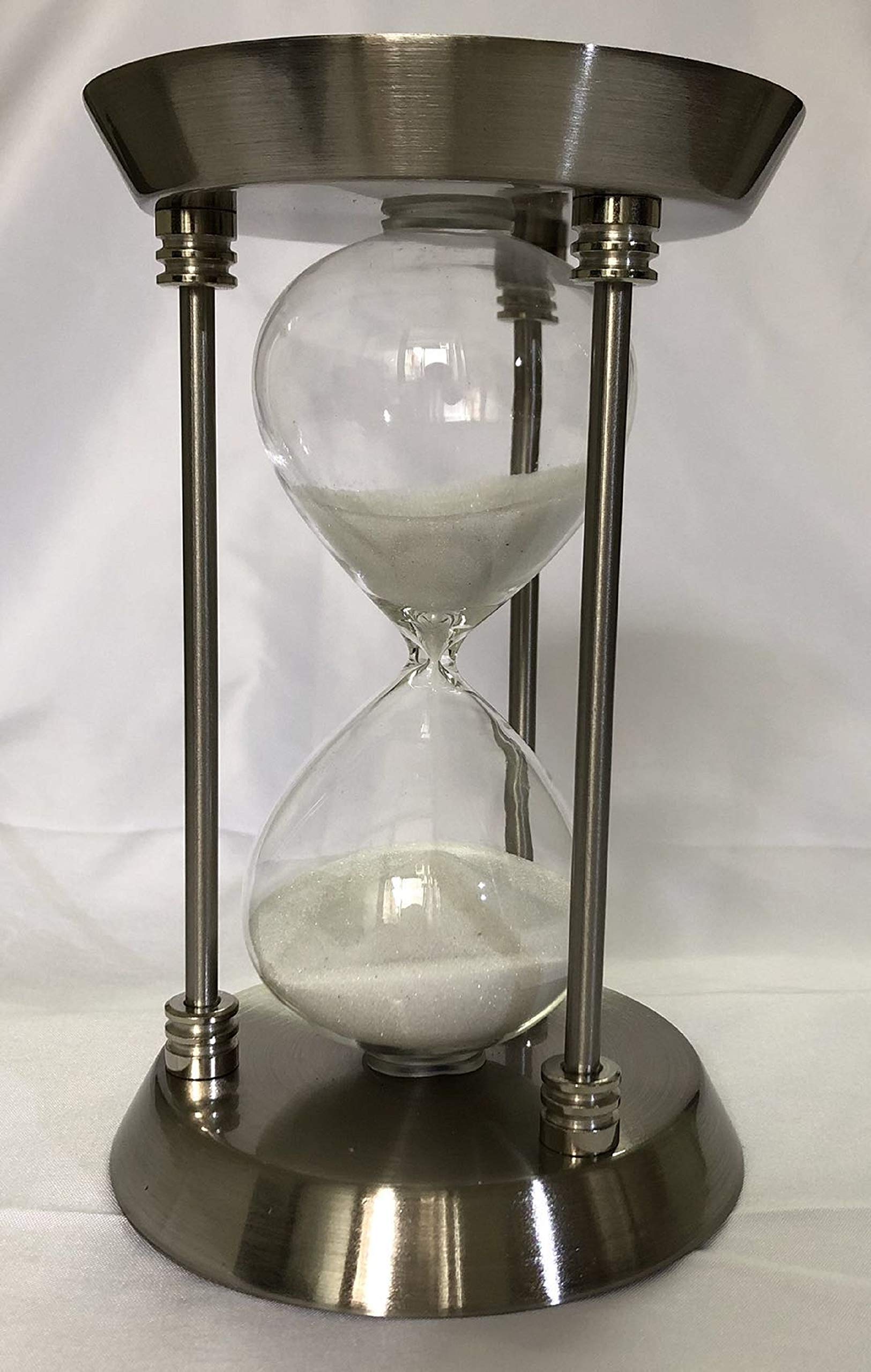 Amazon.co.jp: アンティーク風砂時計 シルバー 白砂 15分 オフィス