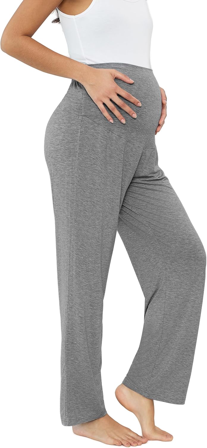 Joyaria Womens Maternity/Pregnancy Sweatpants Long Yoga/Pajama/Lounge Pants Over The Belly - Image 3