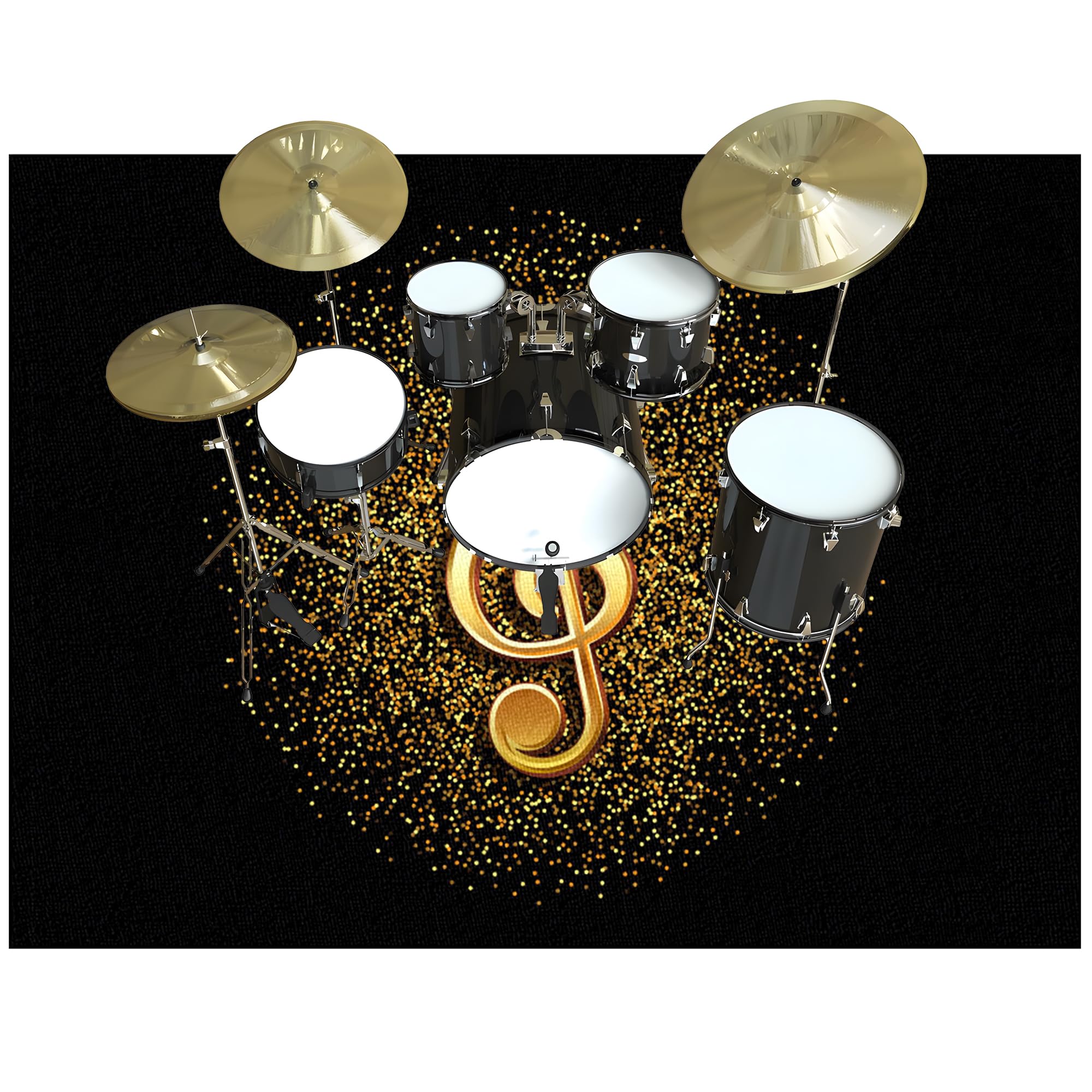 Schlagzeug Teppich Schlagzeugteppich Schallschutz Akustik Teppich Schallschutzmatte Drum Rug Drum Matte Trommelteppich rutschfeste Trommel Teppiche für Bass Drum Snare Jazz Drumteppich 200 x 160 cm