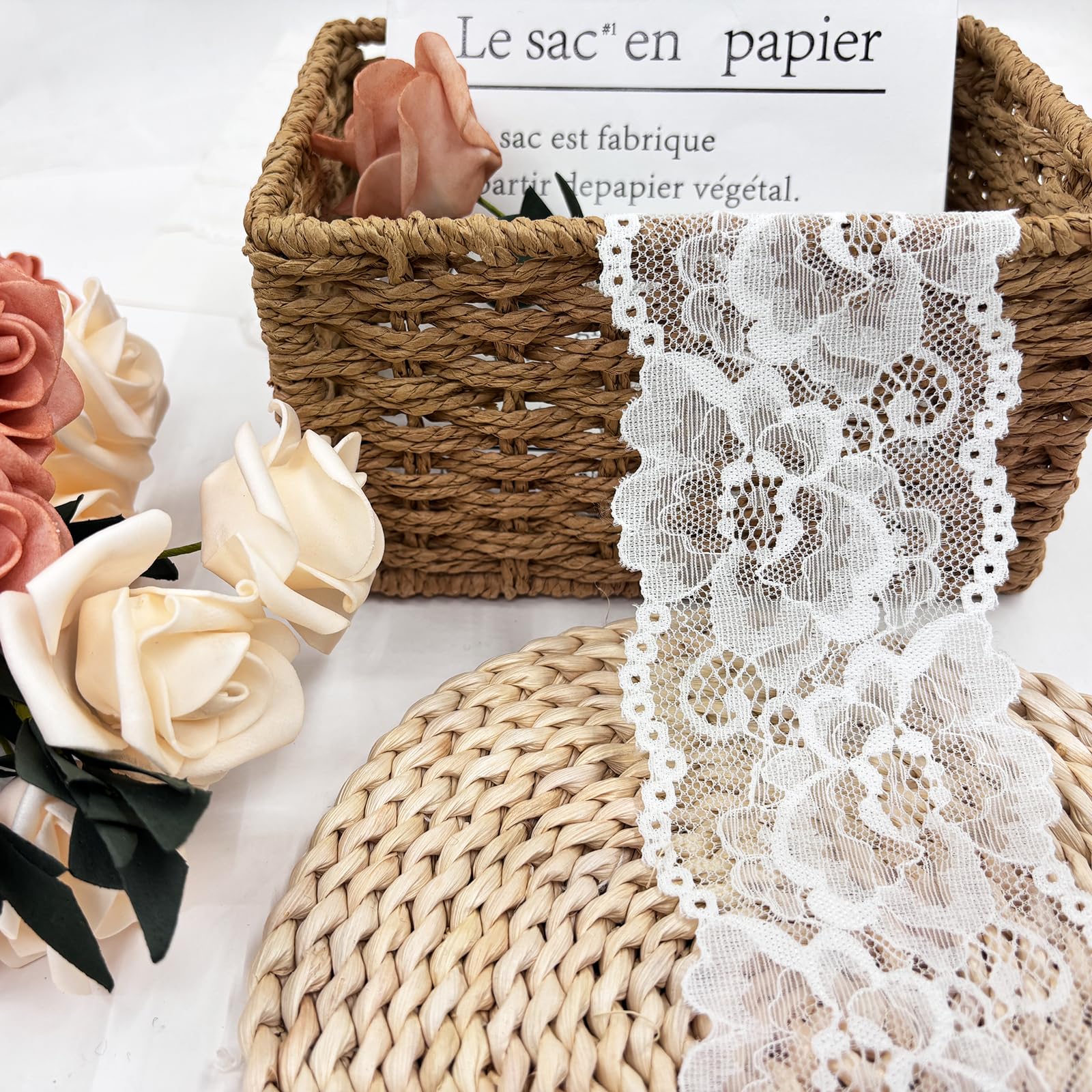 Duuclume 3.15 Inch X 5 Yard Lace Fabric, Vintage Lace Trim For Sewing...
