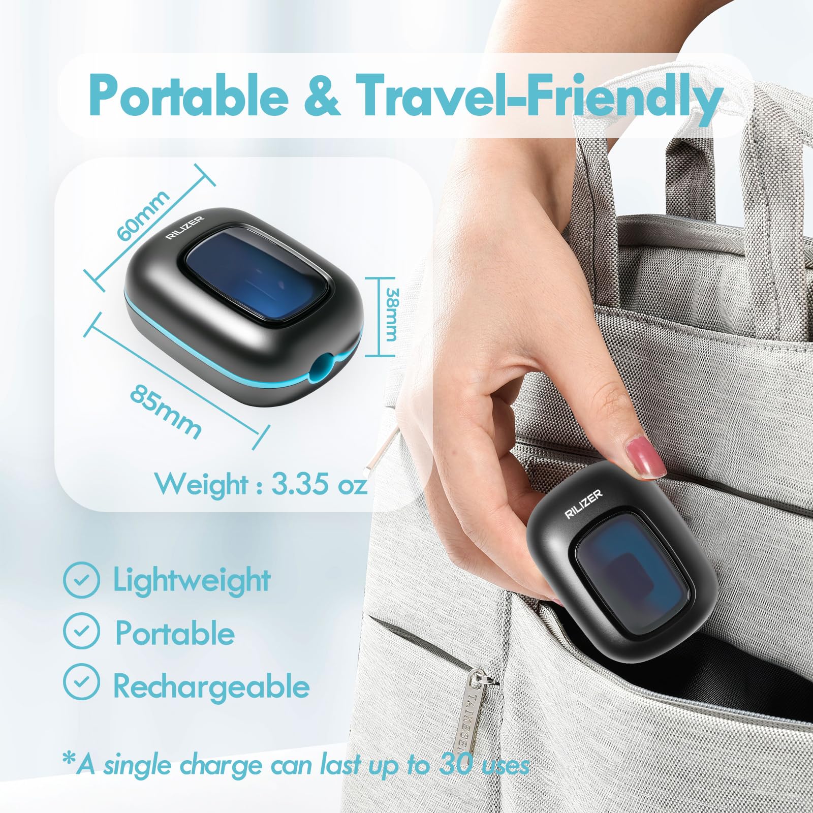 Funda desinfectante para cepillo de dientes UV, tapa de viaje recargable con soporte magnético para pared, limpiador portátil para cepillos de dientes de cualquier tamaño