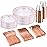 bUCLA 150PCS Clear Rose Gold Disposable Dinnerware set - Rose Gold Plastic Plates Include 25 Dinner / 25 Dessert Plates, 25 Knives, 25 Forks, 25 Spoons, 25 Cups for Party, Wedding & Mother\'s Day