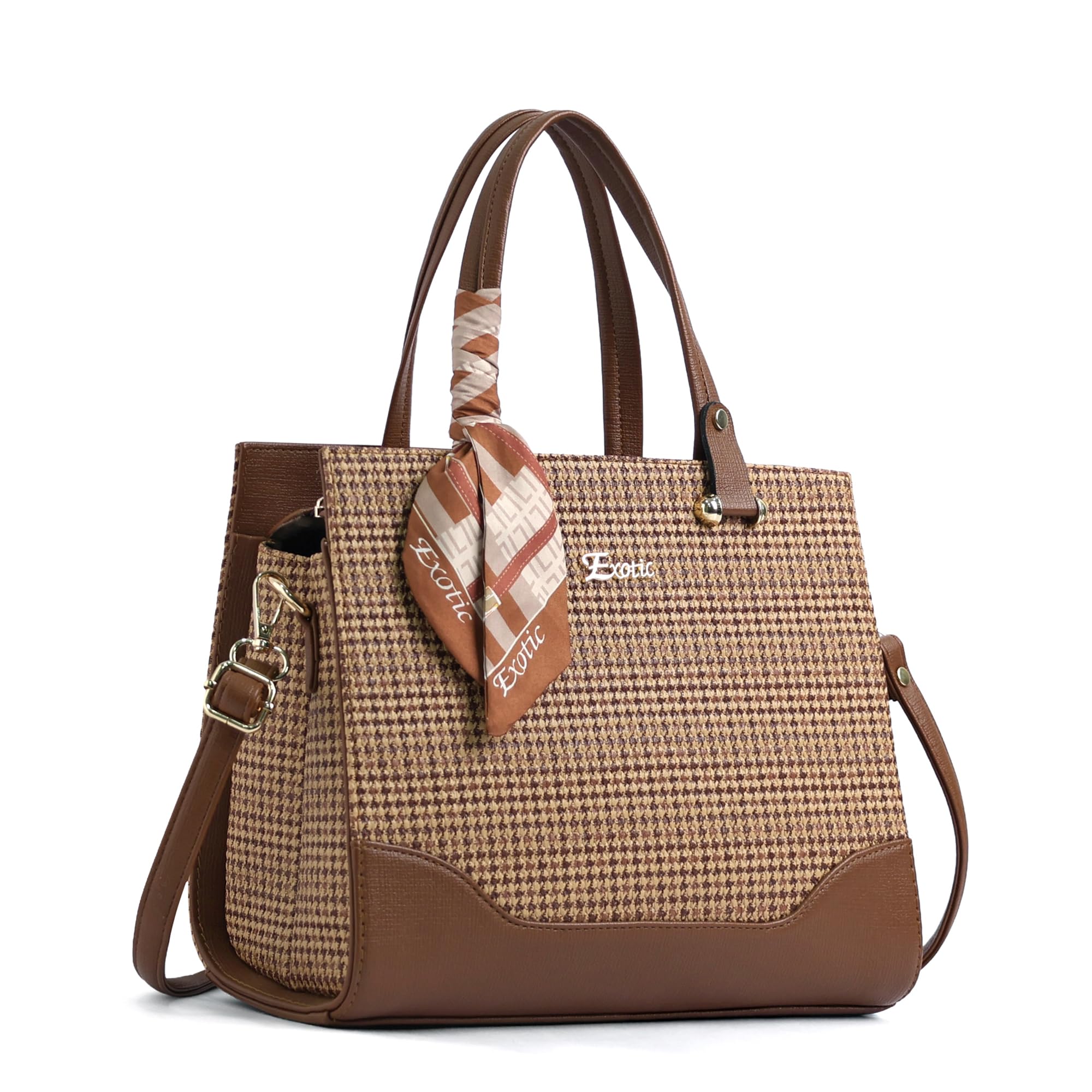 exotic Charme Houndstooth Dual Tone Sling cum Handbag-picture-39
