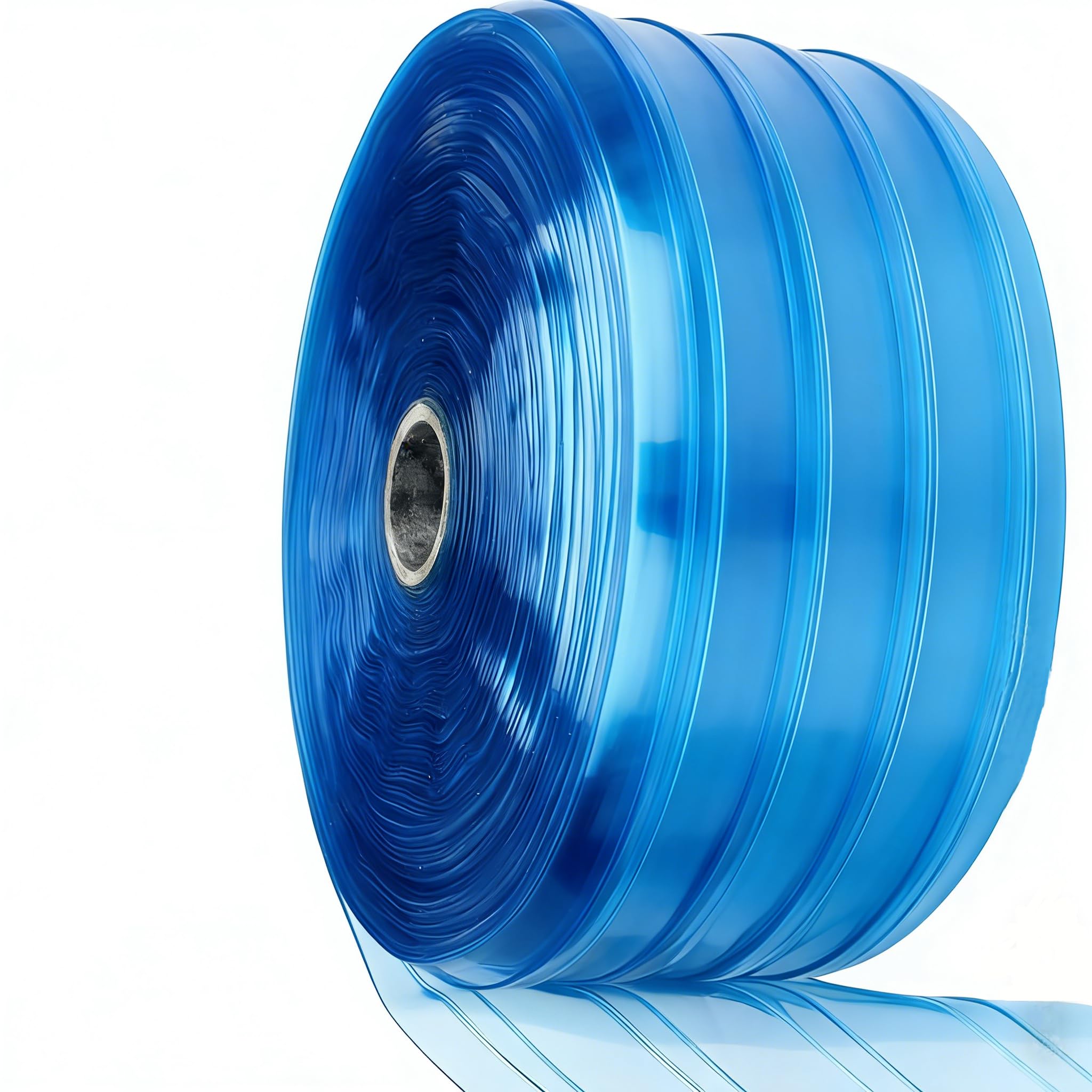 Ribbed Blue PVC Strip Curtain 7" Width x 78.7" Height - Walk-in Cooler and Freezer Door Strips Plastic Vinyl Warehouse Flap Doors for Temperature Management Anti-Scratch Door Curtain AP1474