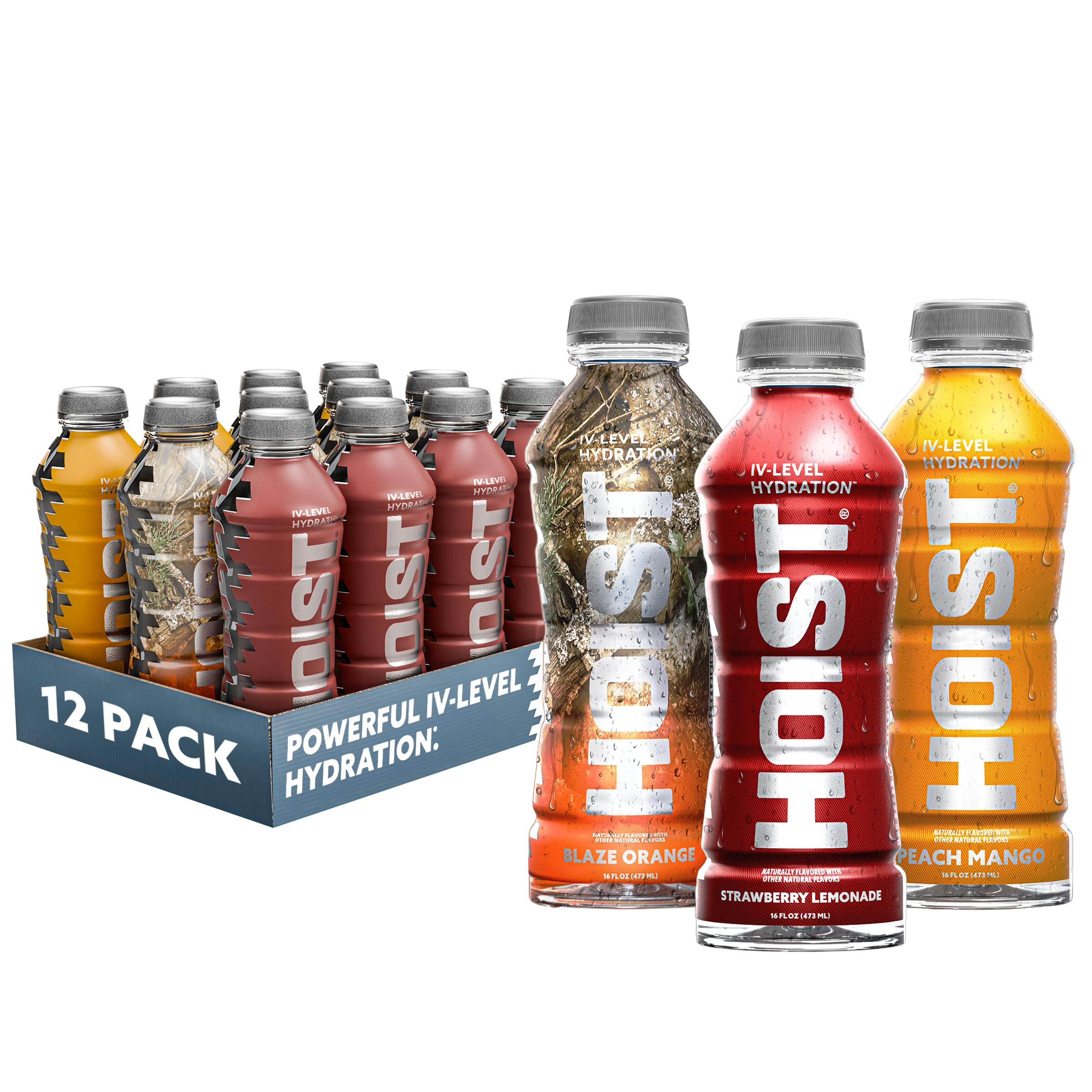 HOIST Premium Military Hydration Electrolyte Drink, Powerful IV-Level Hydration, Clinically Proven Performance Drink, Variety Pack, 16 Fl Oz (Pack of
