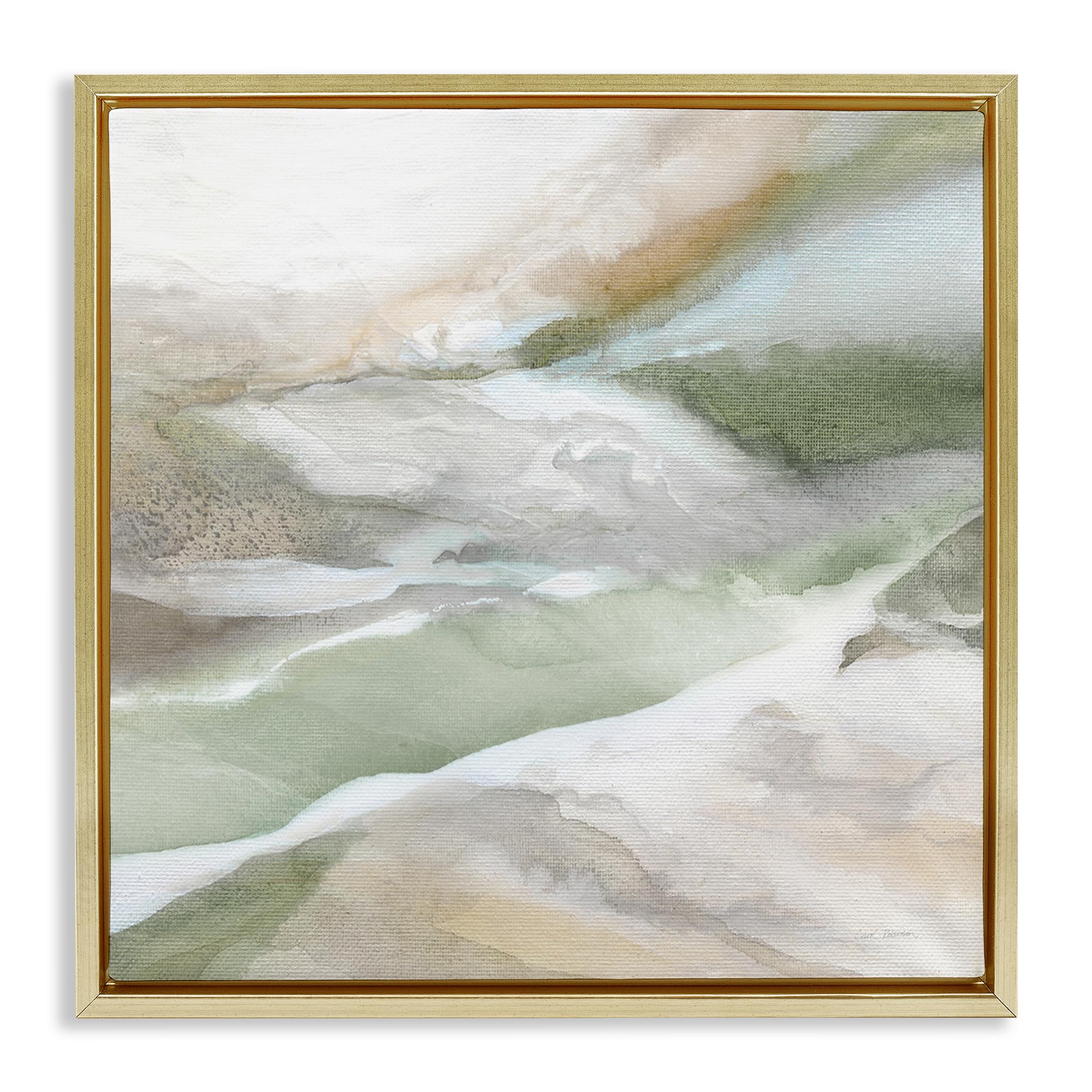'Serene Misty Landscape'| Floating Frame Canvas Art
