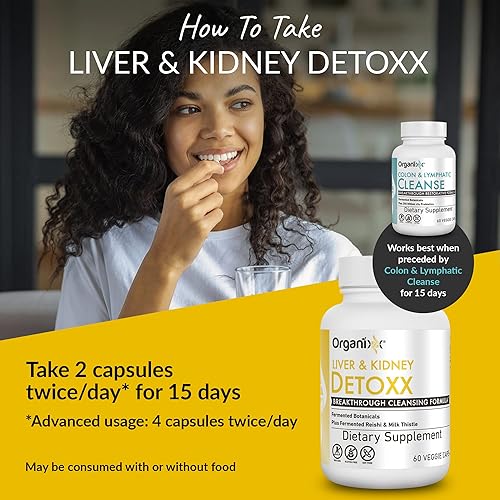 Miniatura 8 de Organixx Suplemento de limpieza desintoxicante de hígado y riñón, extracto de planta + suplementos de hierbas para la salud digestiva, apoyo al