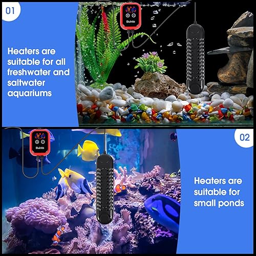 Miniatura 2 de Calentador de pecera. Calentador de acuario. Calentador de estanque pequeño. Calefacción de doble tubo de 800 W. 1200 W, ahorro de energía y ahorro