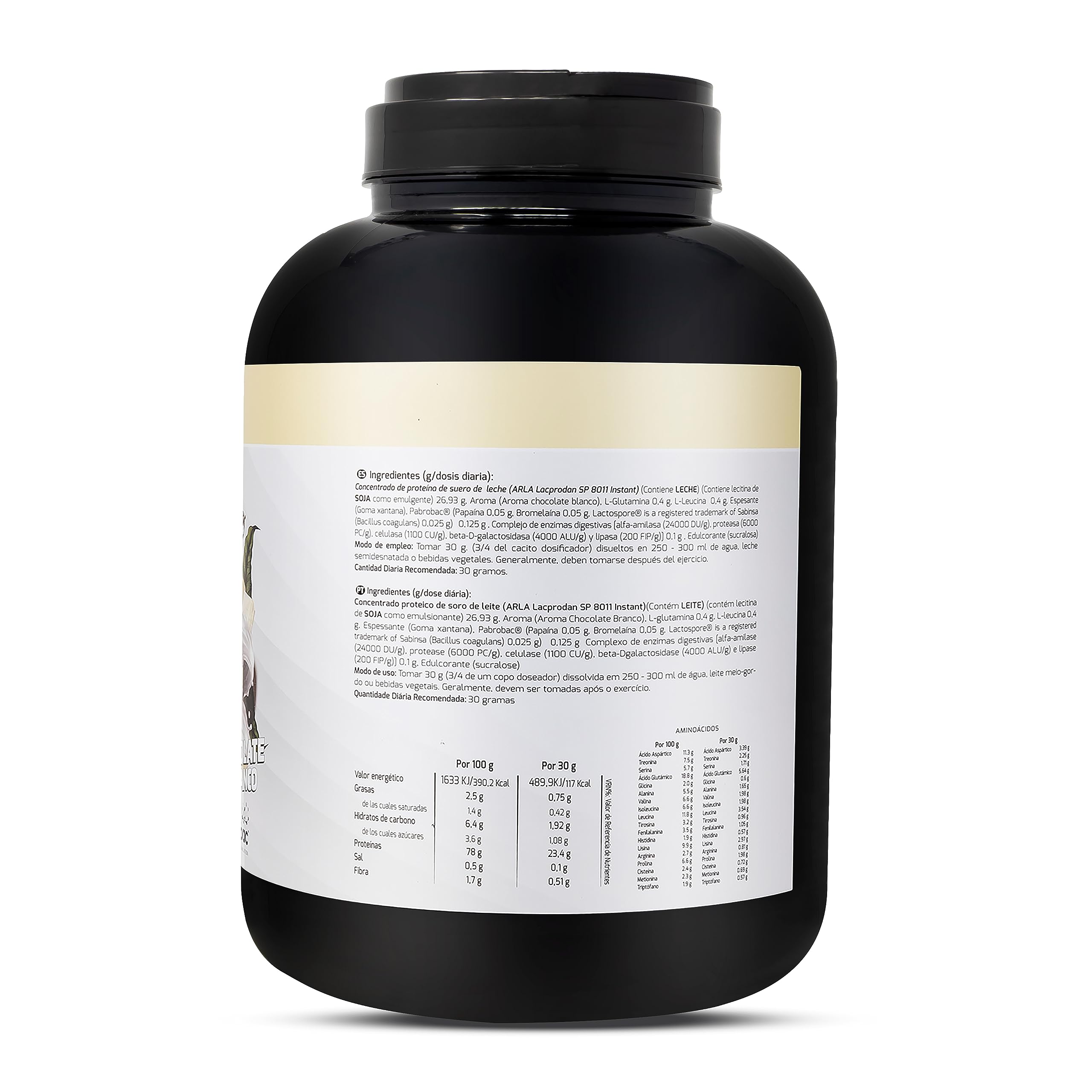 SPORT LIVE Concentrado de proteinas de suero de leche | Whey Protein en polvo con L-Glutamina y L-Leucina | Ayuda a aumentar tu masa muscular | Mejora tus batidos |Chocolate Blanco | 2 KG