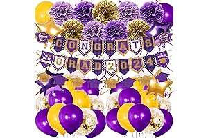 Purple and Gold Graduation Party Decorations 2024 -Celebrate Grad Class 2024