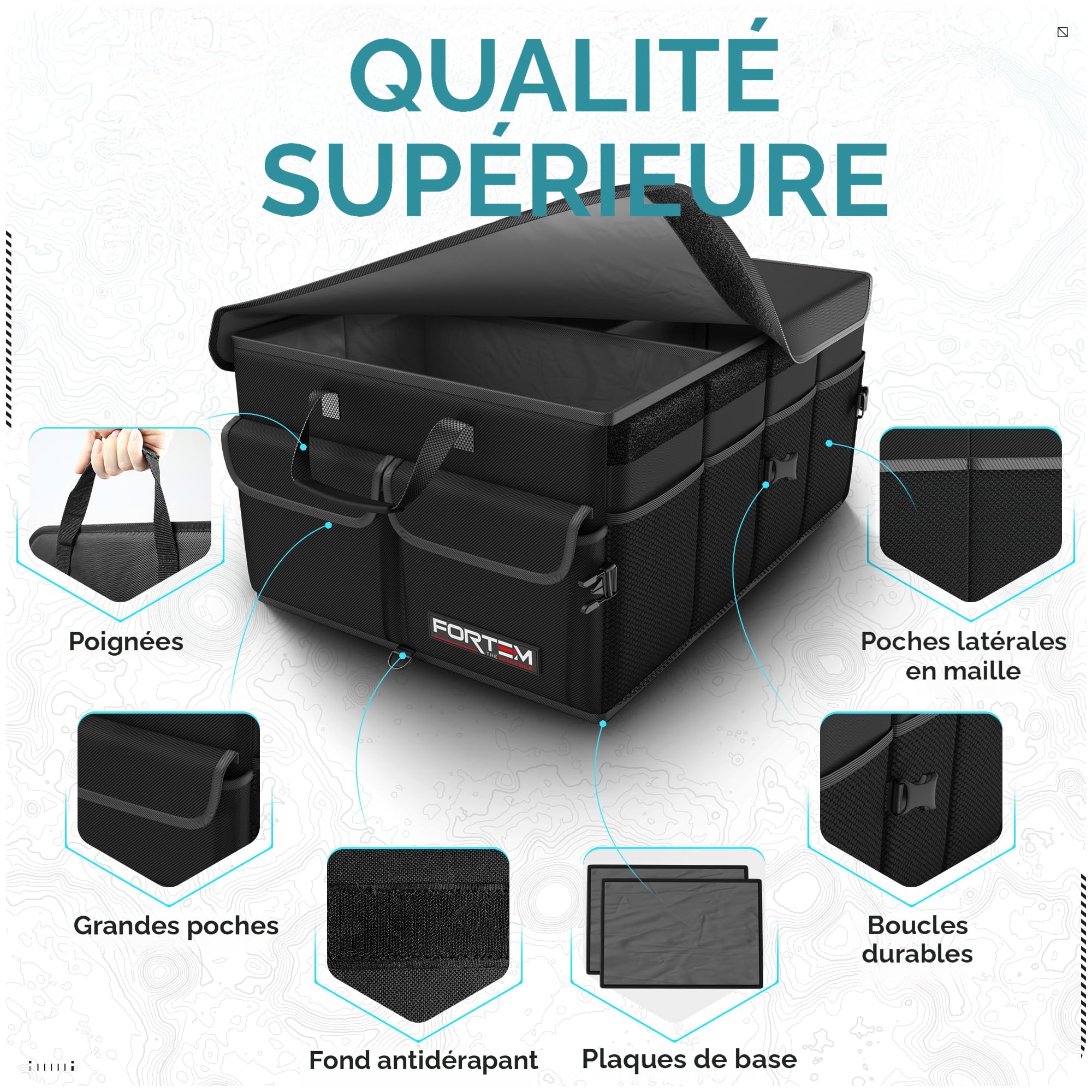 Sac De Coffre Pliable Avec 2 Compartiments Et 2 Anses | Rangement