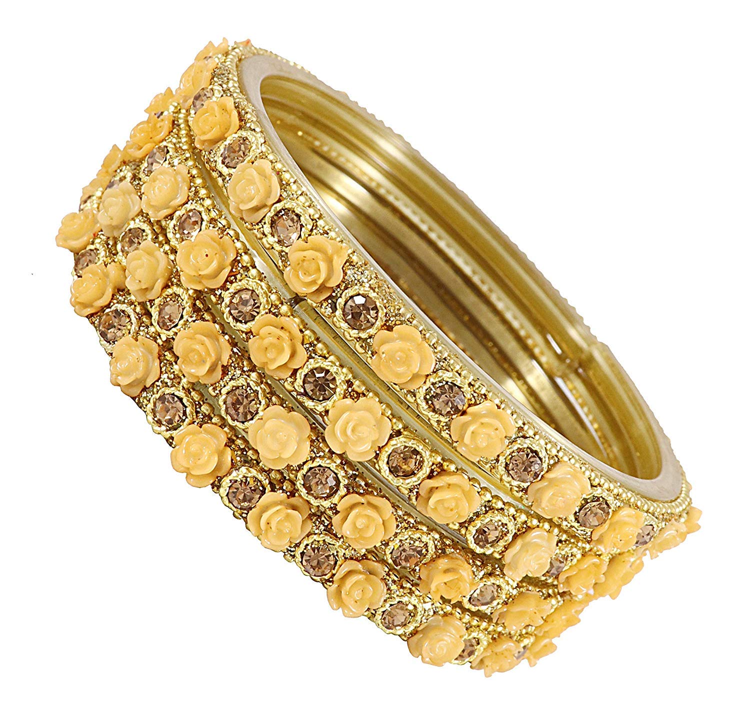 AabhayaArts Glass & Zircon Rhinestones Beads Bangles Kada Set for Women & Girls (Pack of 8 ) (Cream) (B084X3YCM8) Amazon Price History, Amazon Price Tracker