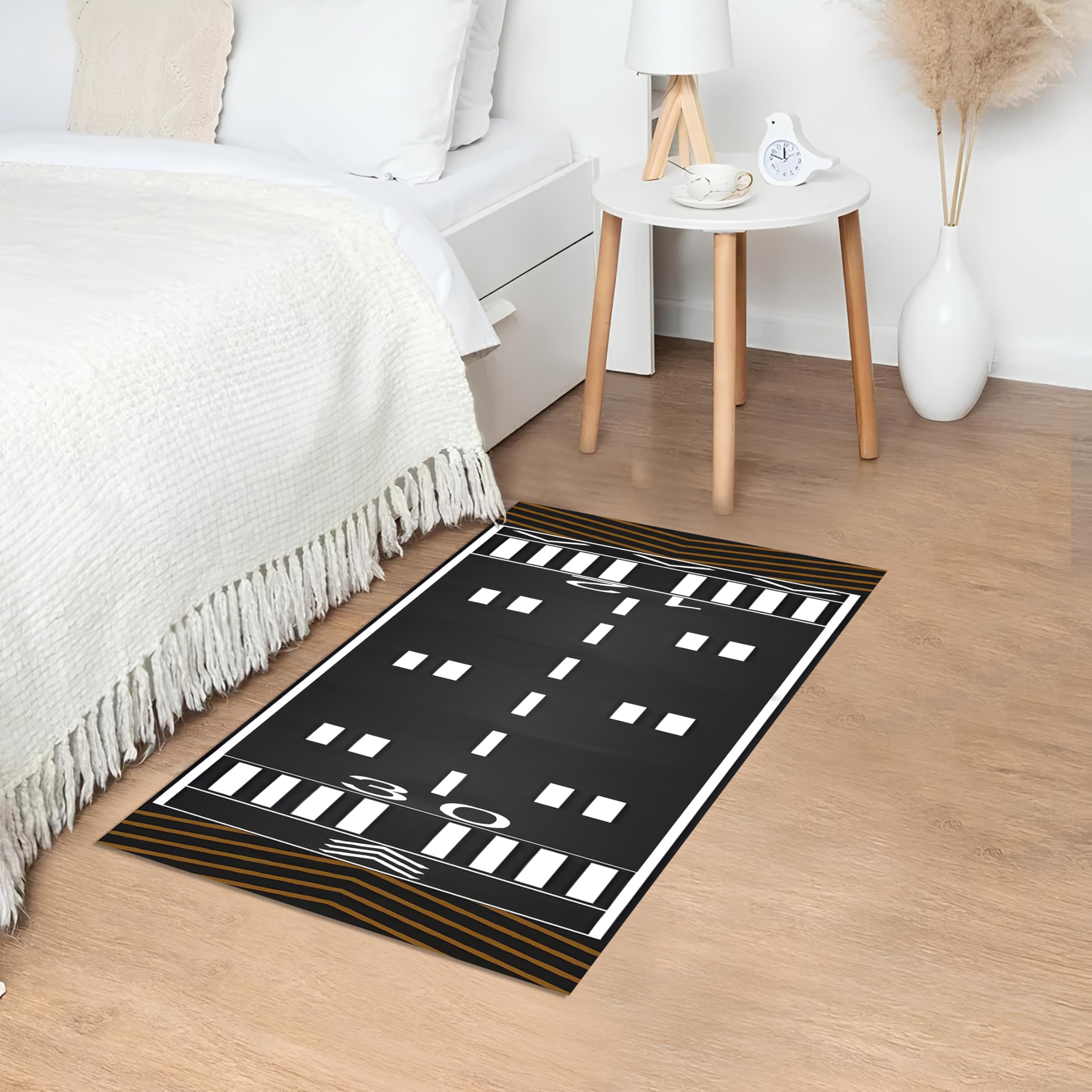 Generic Airplane Runway Runner Rug, 60x100Cm//23x39 inch, Multi Color, Cotton Blend, Non Slip, 4-5 mm, Minimalist, Indoor, All Seasons
