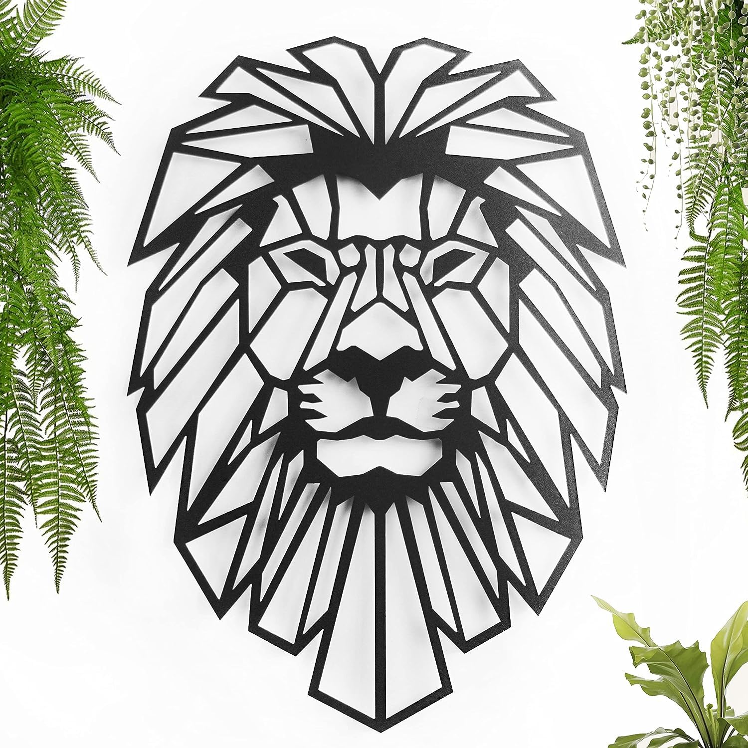 keluly Metal decoration. Floating wall sculpture, with shadows, made of steel. (43 x 31 cm., Lion) — image 1