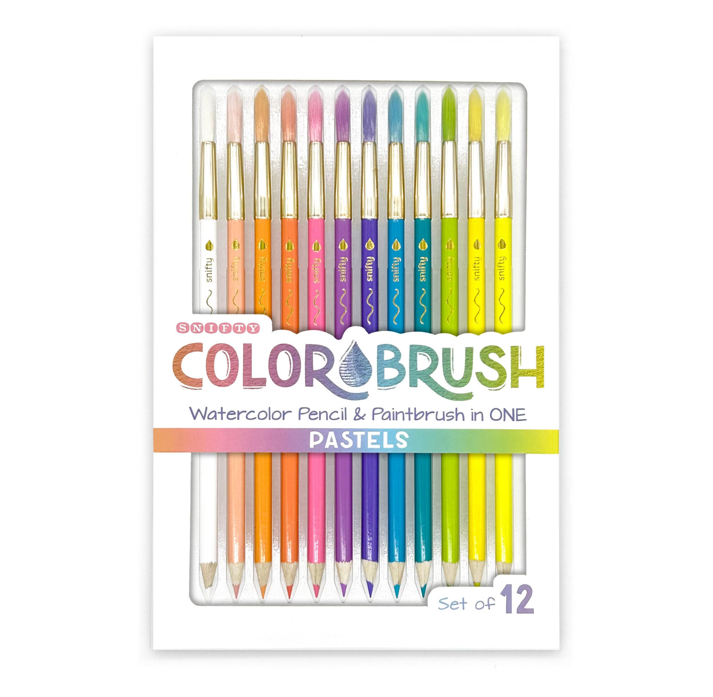 SNIFTY Pastel Colorbrush, Watercolor Pencil and Paintbrush, Set of 12