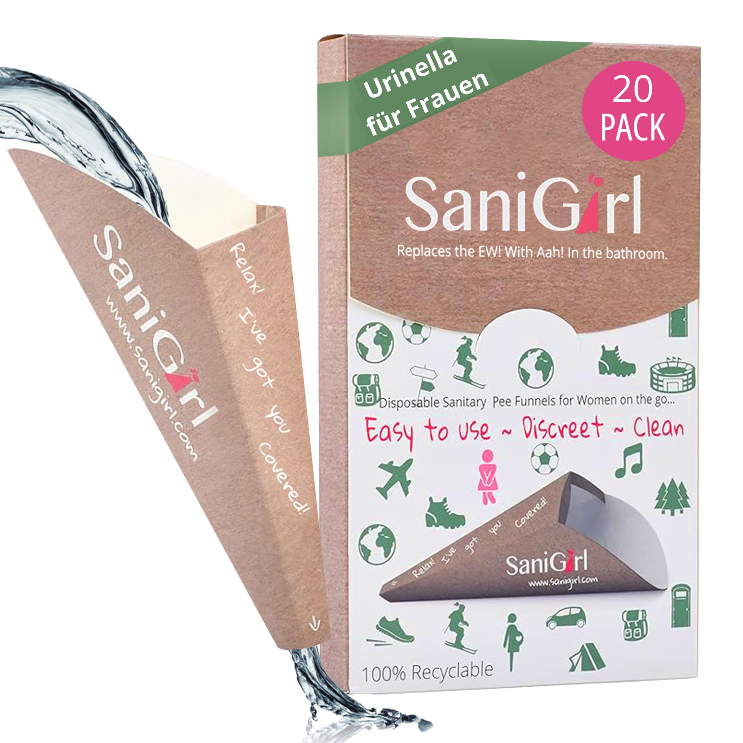 2-teiliges Pinkeltuch-Set Für Frauen – Waschbarer Urintrichter, Wiederverwendbar Für Camping & Wandern
