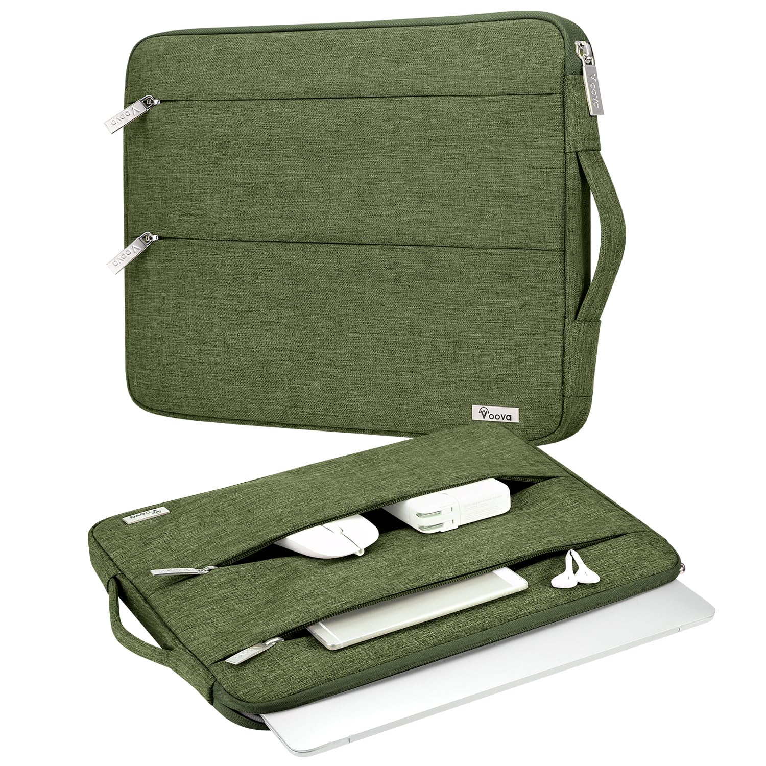 Voova 13.3-13 Inch Laptop Sleeve, MacBook Case，Laptop Case,Army Green