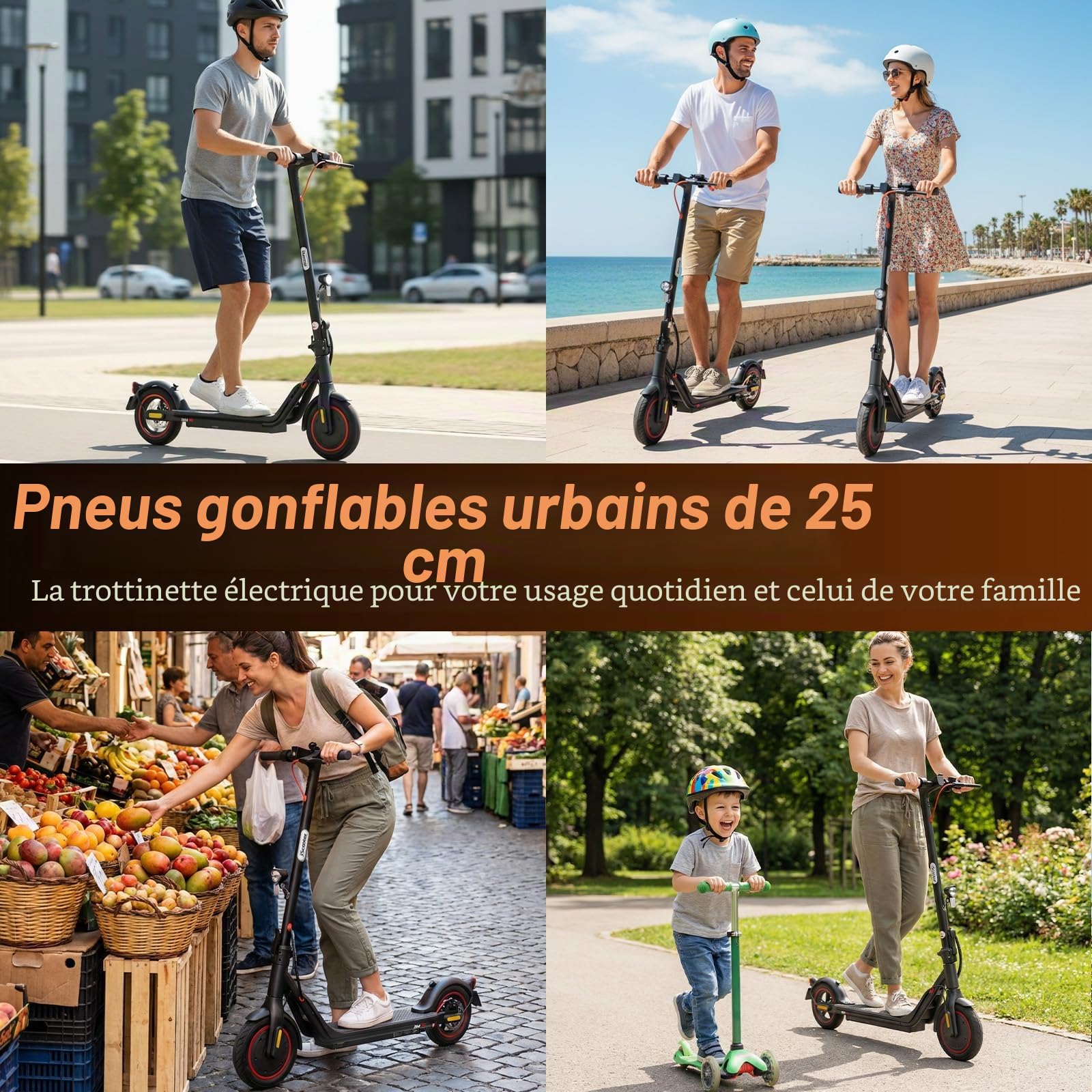 iScooter - Trottinette électrique avec Homologation routière pour Adultes avec Commande par Application Intelligente - Autonomie Max. 30 km, ABE - Trottinette électrique Pliable avec pneus gonflables