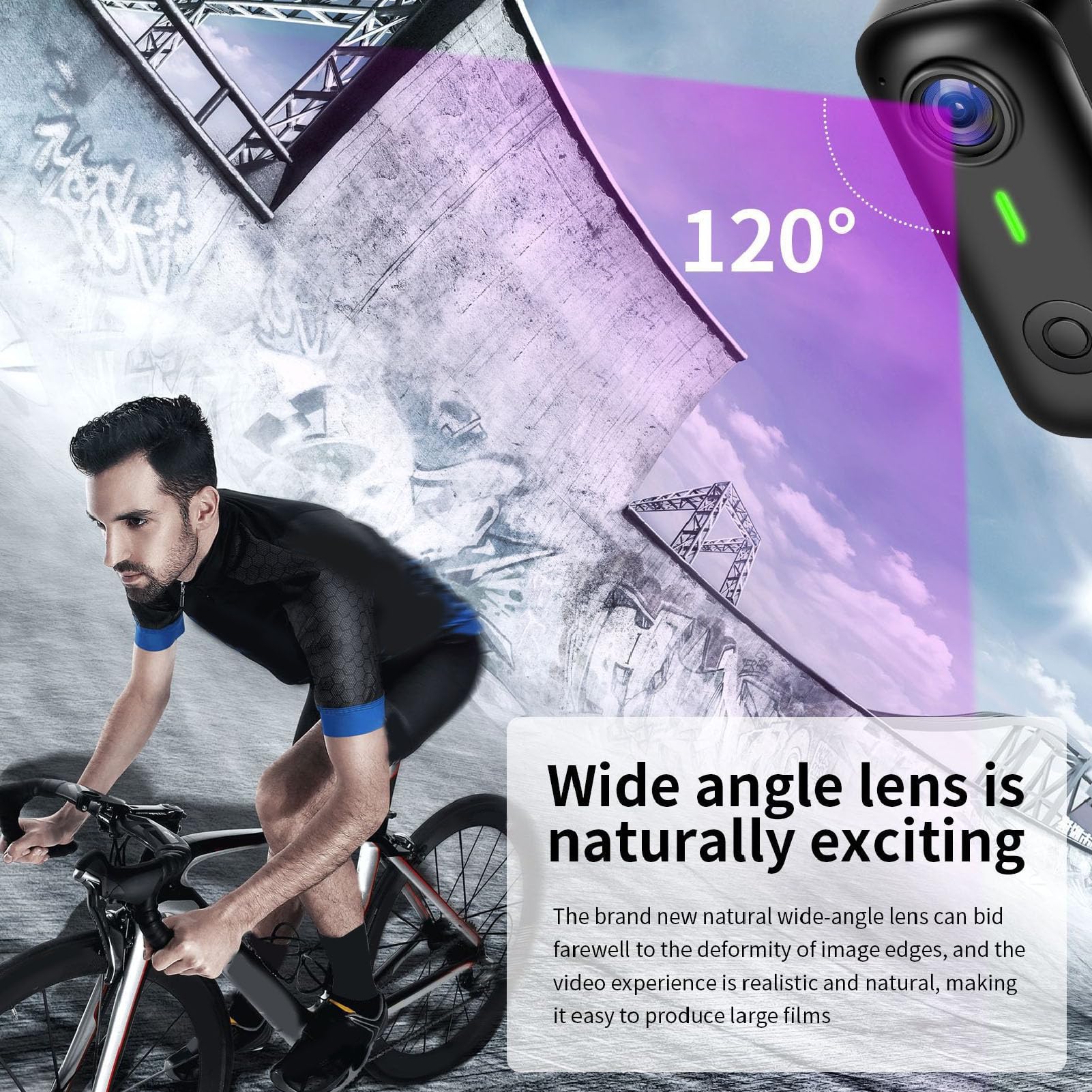 PUSOKEI Mini Body Camera, Collana Magnetica POV, per Registrazione Video | Telecamera D'azione Indossabile 1080P, Grandi Come un Pollice, Obiettivo Grandangolare, Anti Vibrazione a 6 Assi, WiFi.
